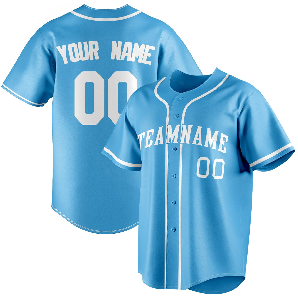 Custom Sky Blue & White Color Fan Baseball Jersey BB01240530WX311