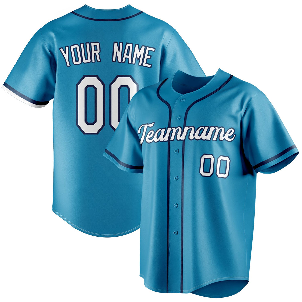 Custom Panther Blue & White Color Fan Baseball Jersey BB01240530WX373