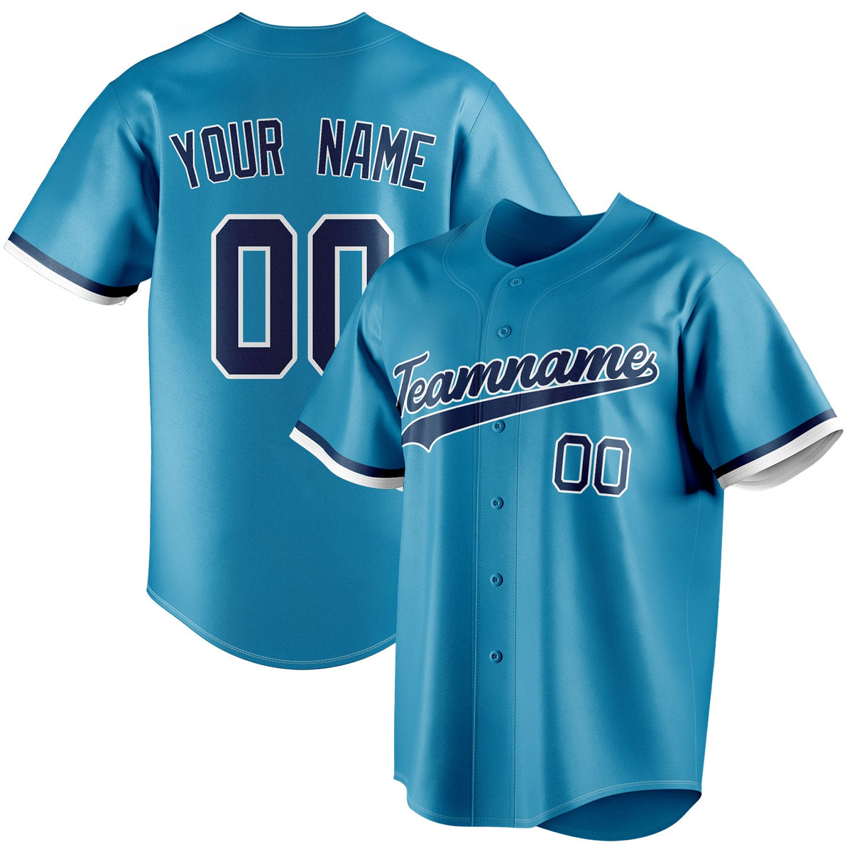 Custom Panther Blue & Navy Color Fan Baseball Jersey BB01240530WX374