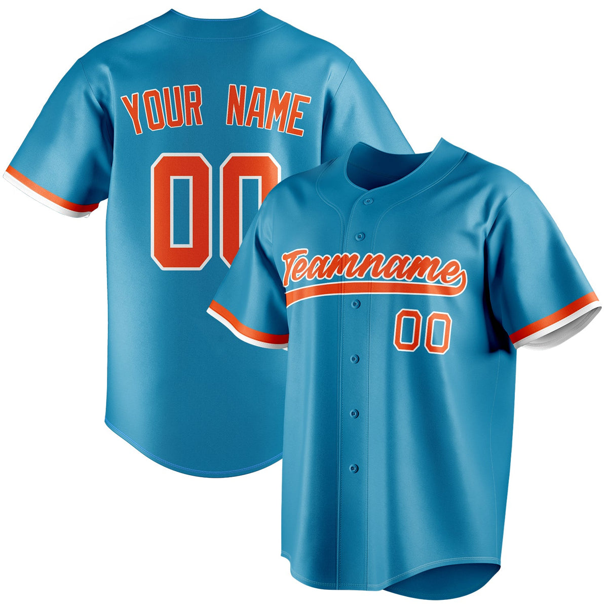 Custom Panther Blue & Orange Color Fan Baseball Jersey BB01240530WX376