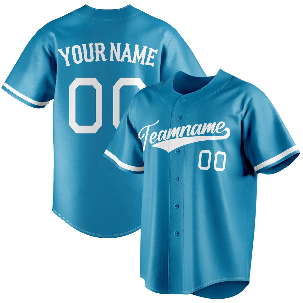 Custom Panther Blue & White Color Fan Baseball Jersey BB01240530WX377