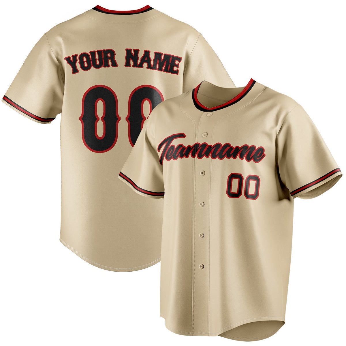 Custom Sand & Black Color Fan Baseball Jersey BB01240530WX380