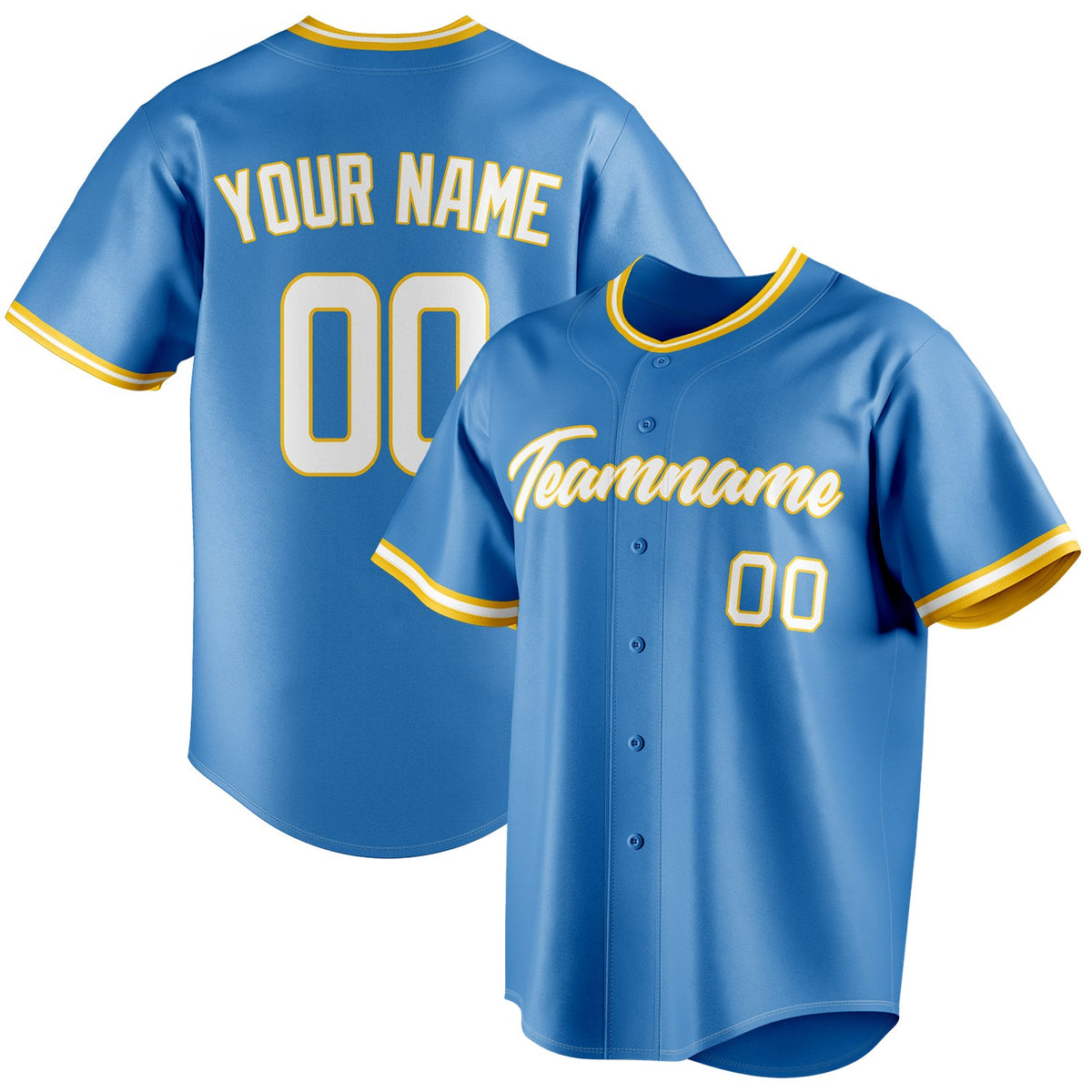 Custom Powder Blue & White Color Fan Baseball Jersey BB01240530WY266