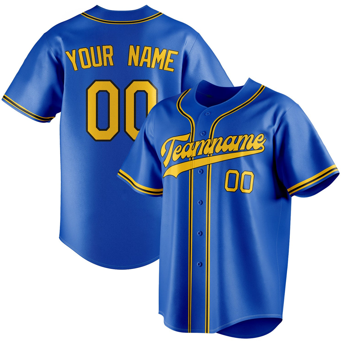 Custom Thunder Blue & Olg Gold Color Fan Baseball Jersey BB01240530WY344