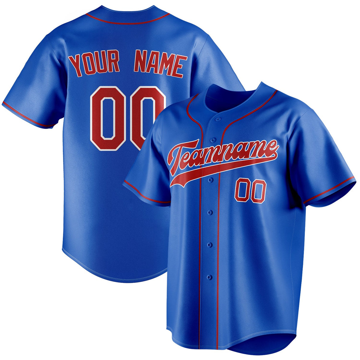 Custom Thunder Blue & Crimson Color Fan Baseball Jersey BB01240530WY353