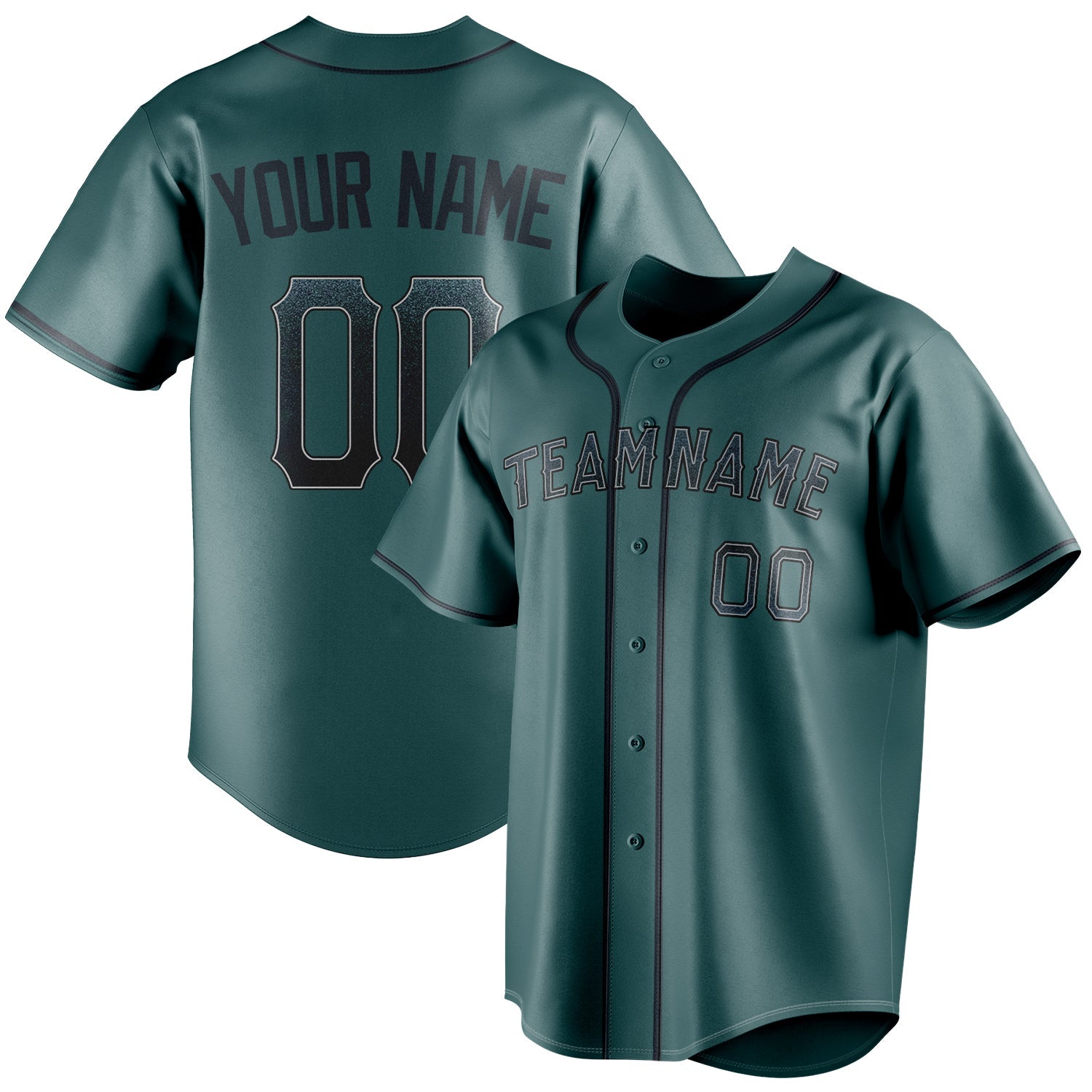 Custom Midnight Green & Black Color Fan Baseball Jersey BB01240531JZ440
