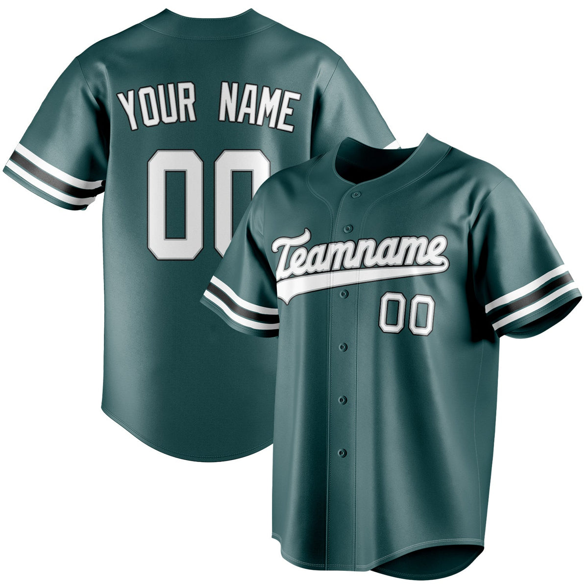 Custom Midnight Green & White Color Fan Baseball Jersey BB01240531JZ445