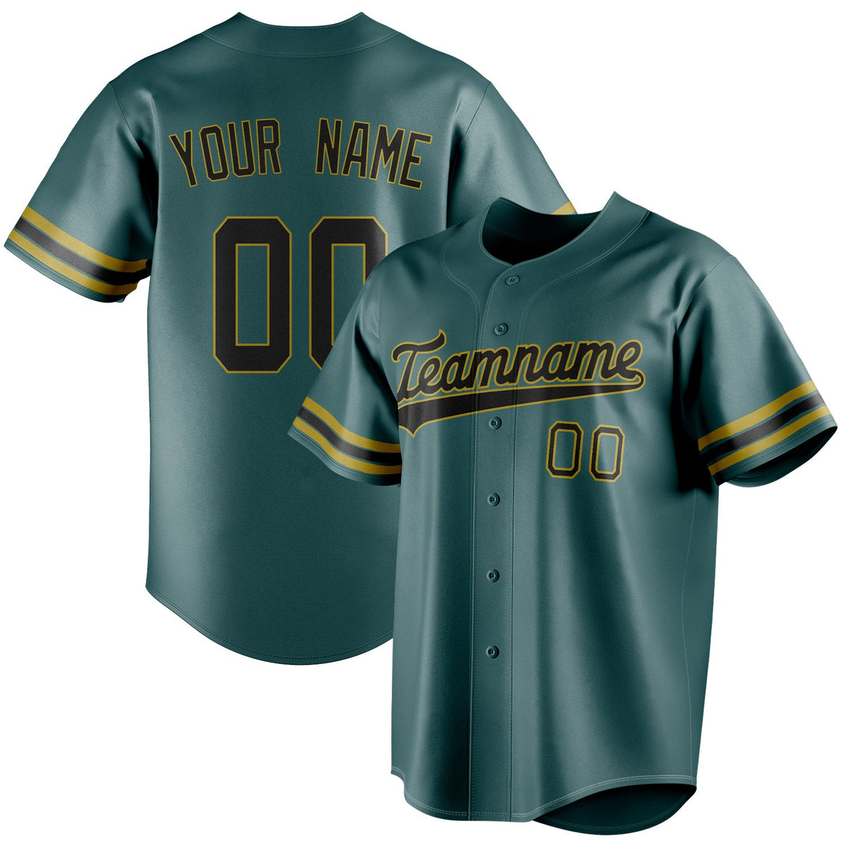 Custom Midnight Green & Black Color Fan Baseball Jersey BB01240531JZ446