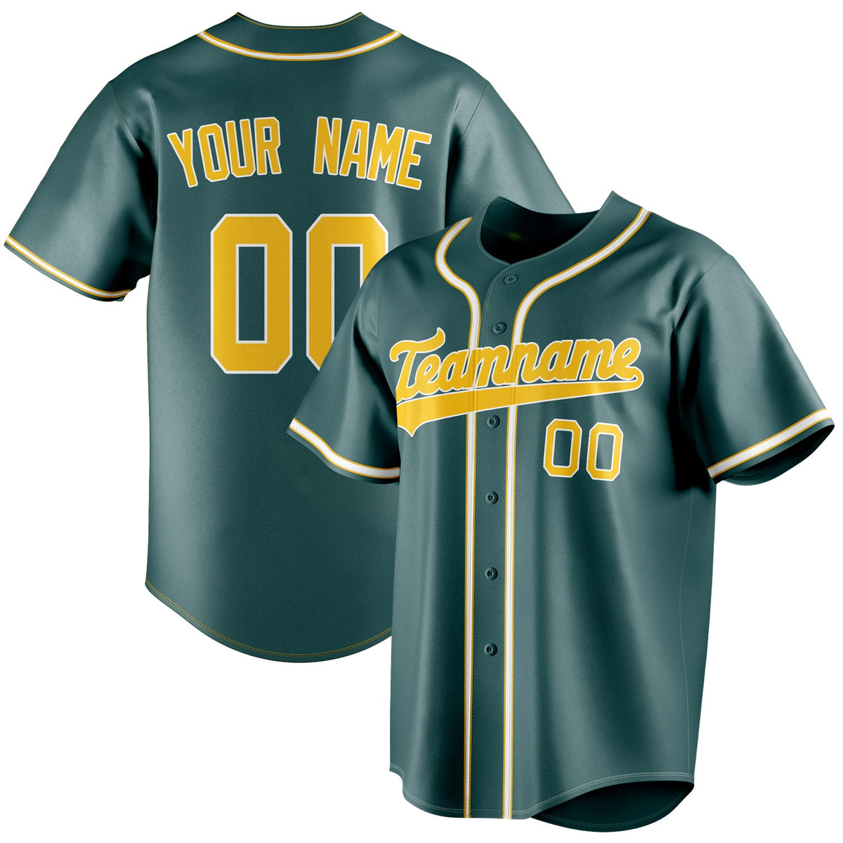 Custom Midnight Green & Gold Color Fan Baseball Jersey BB01240531JZ451