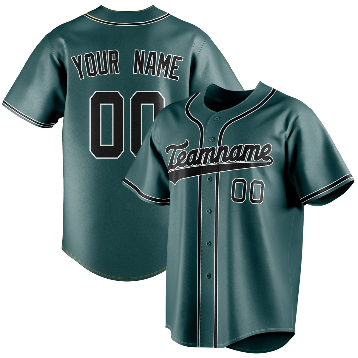 Custom Midnight Green & Black Color Fan Baseball Jersey BB01240531JZ454