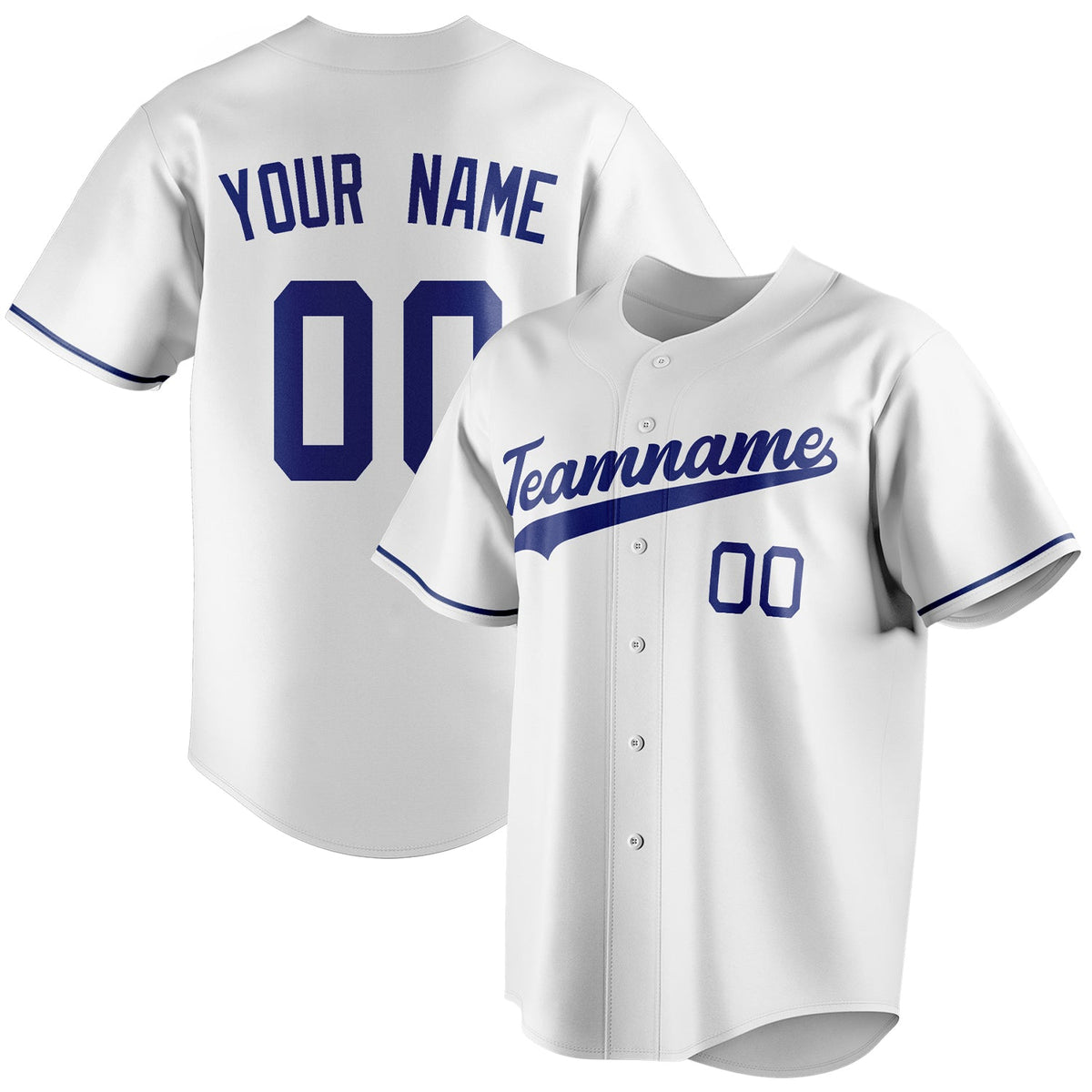 Custom White & Royal Color Fan Baseball Jersey BB01240531LH507