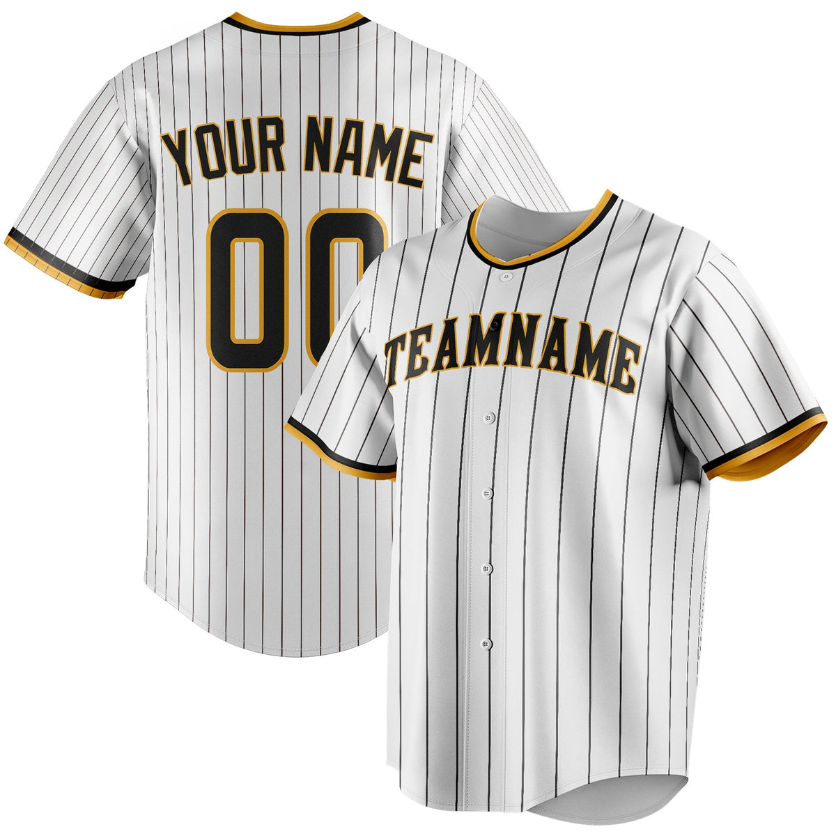 Custom White & Brown Brown Pinstripe Fan Baseball Jersey BB01240531LH509