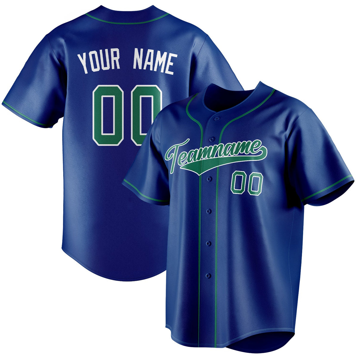 Custom Royal & Kelly Green Color Fan Baseball Jersey BB01240531TY366