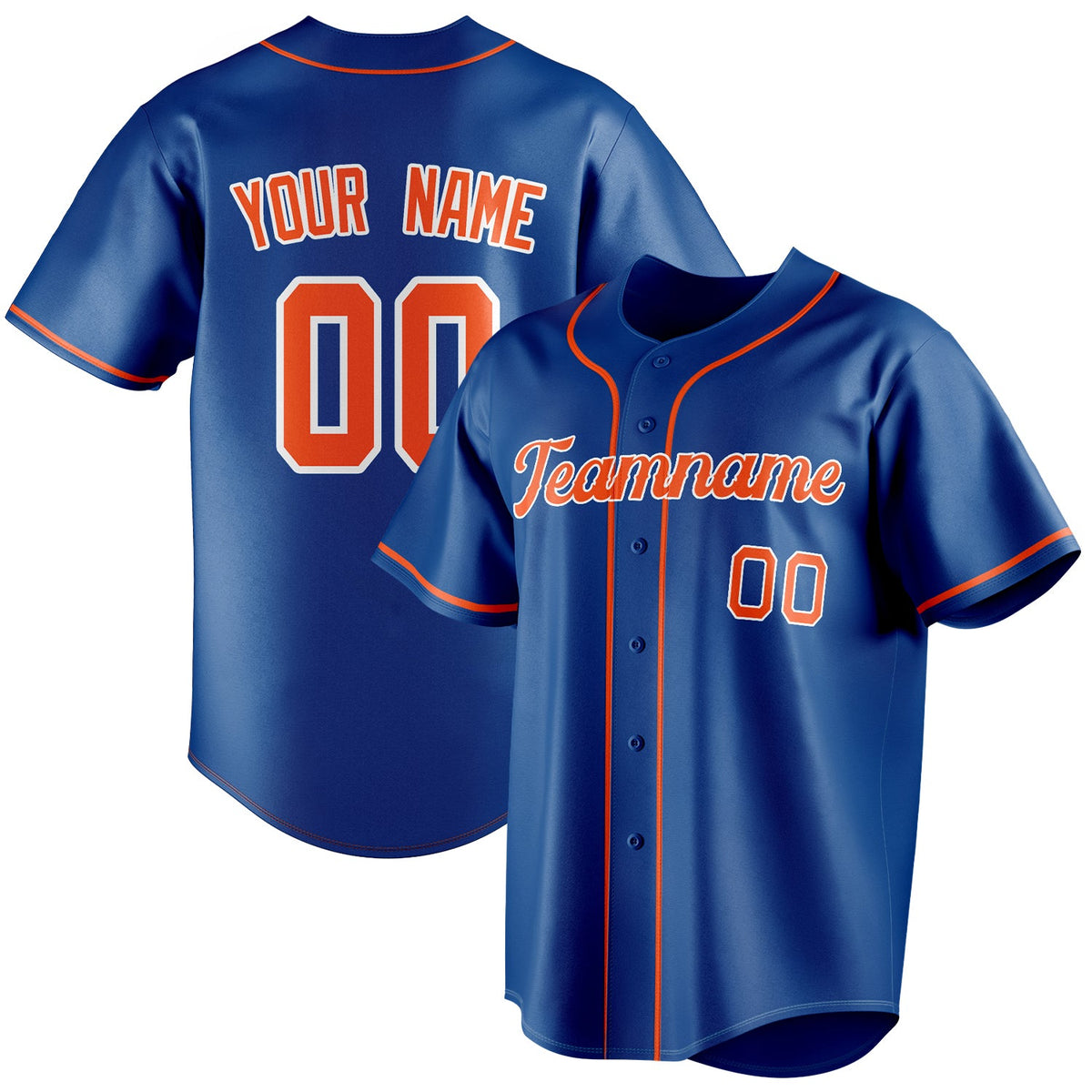 Custom Royal & Orange Color Fan Baseball Jersey BB01240531TY377