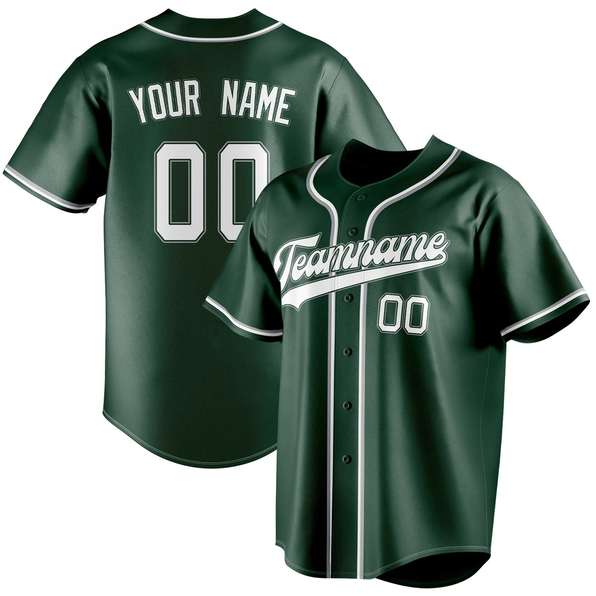 Custom Green & White Color Fan Baseball Jersey BB01240531TY402