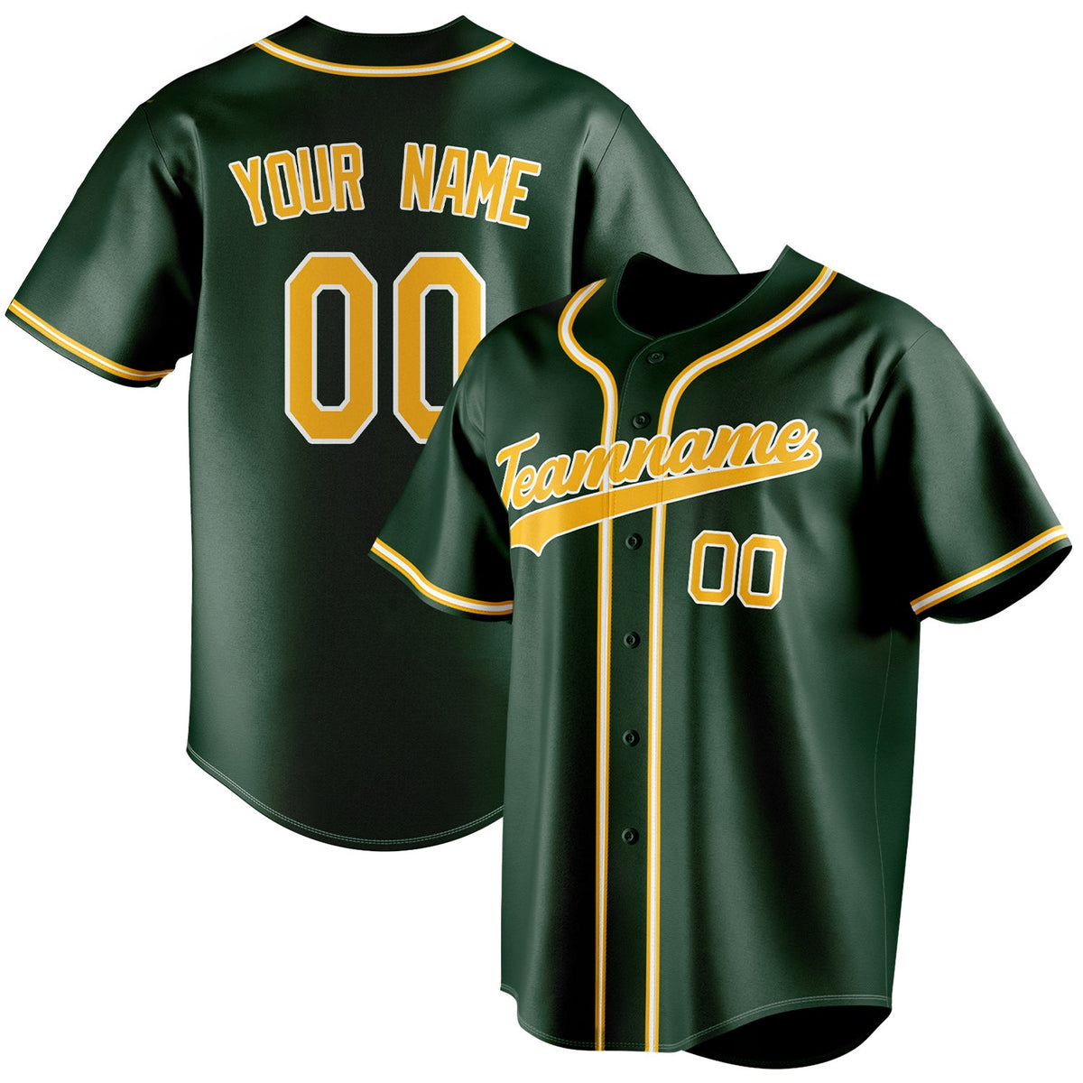 Custom Green & Gold Color Fan Baseball Jersey BB01240531TY404