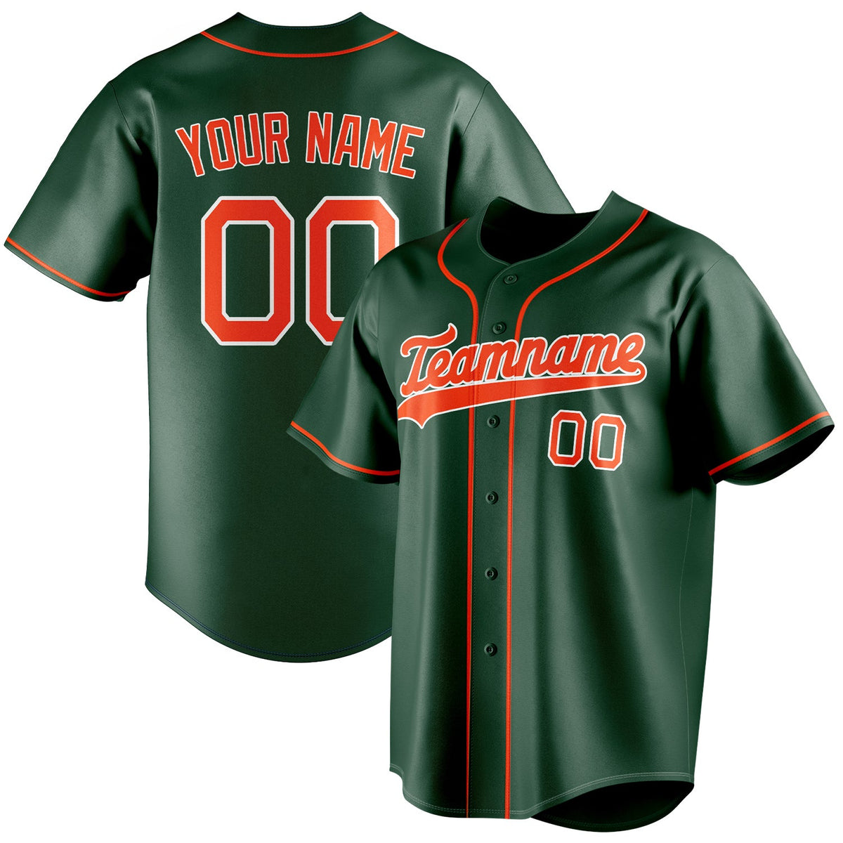 Custom Green & Orange Color Fan Baseball Jersey BB01240531TY413