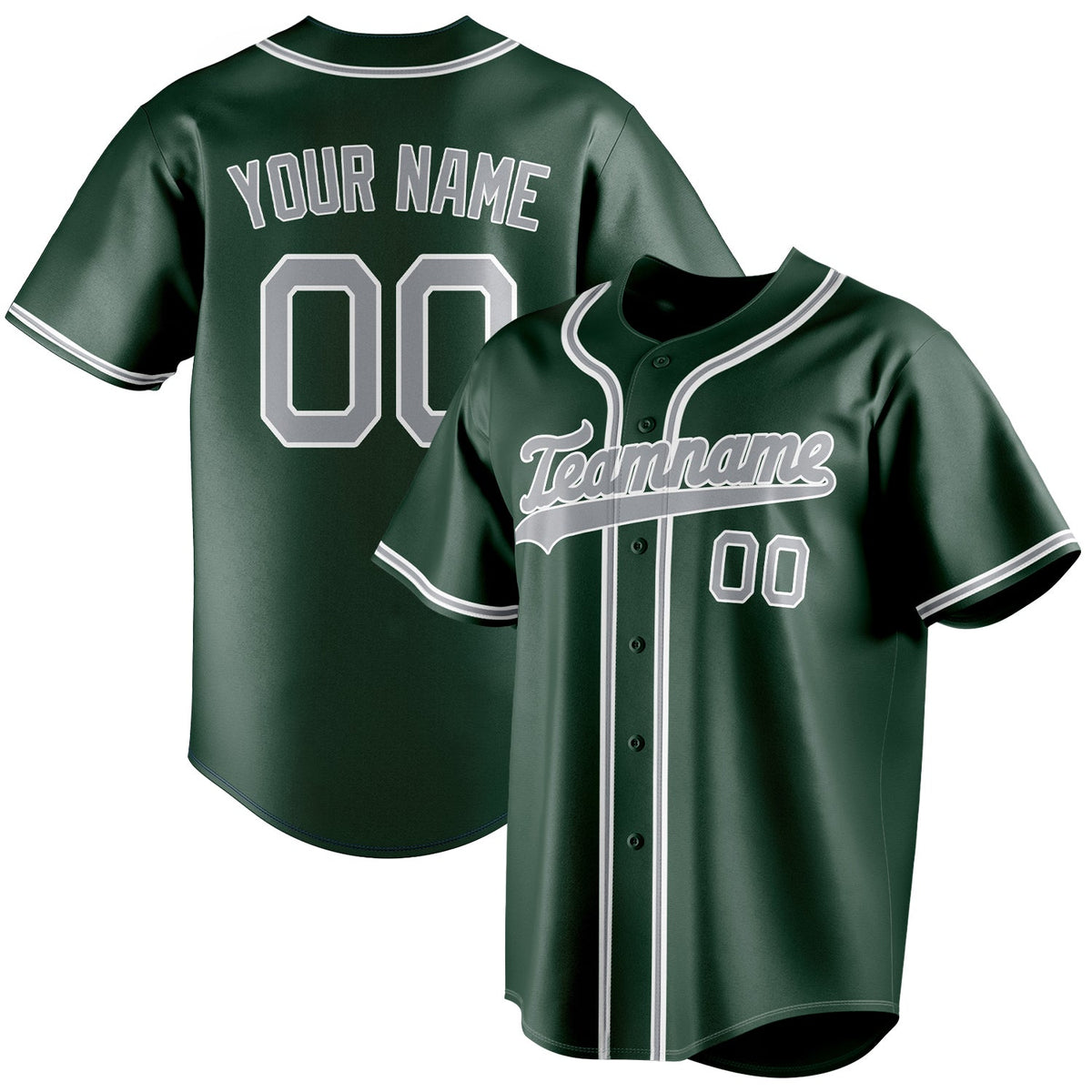 Custom Green & Gray Color Fan Baseball Jersey BB01240531TY415