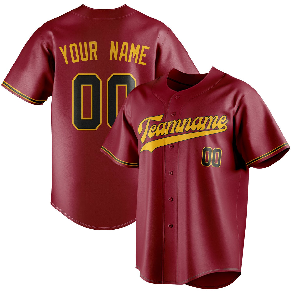 Custom Maroon & Gold Color Fan Baseball Jersey BB01240531WX472