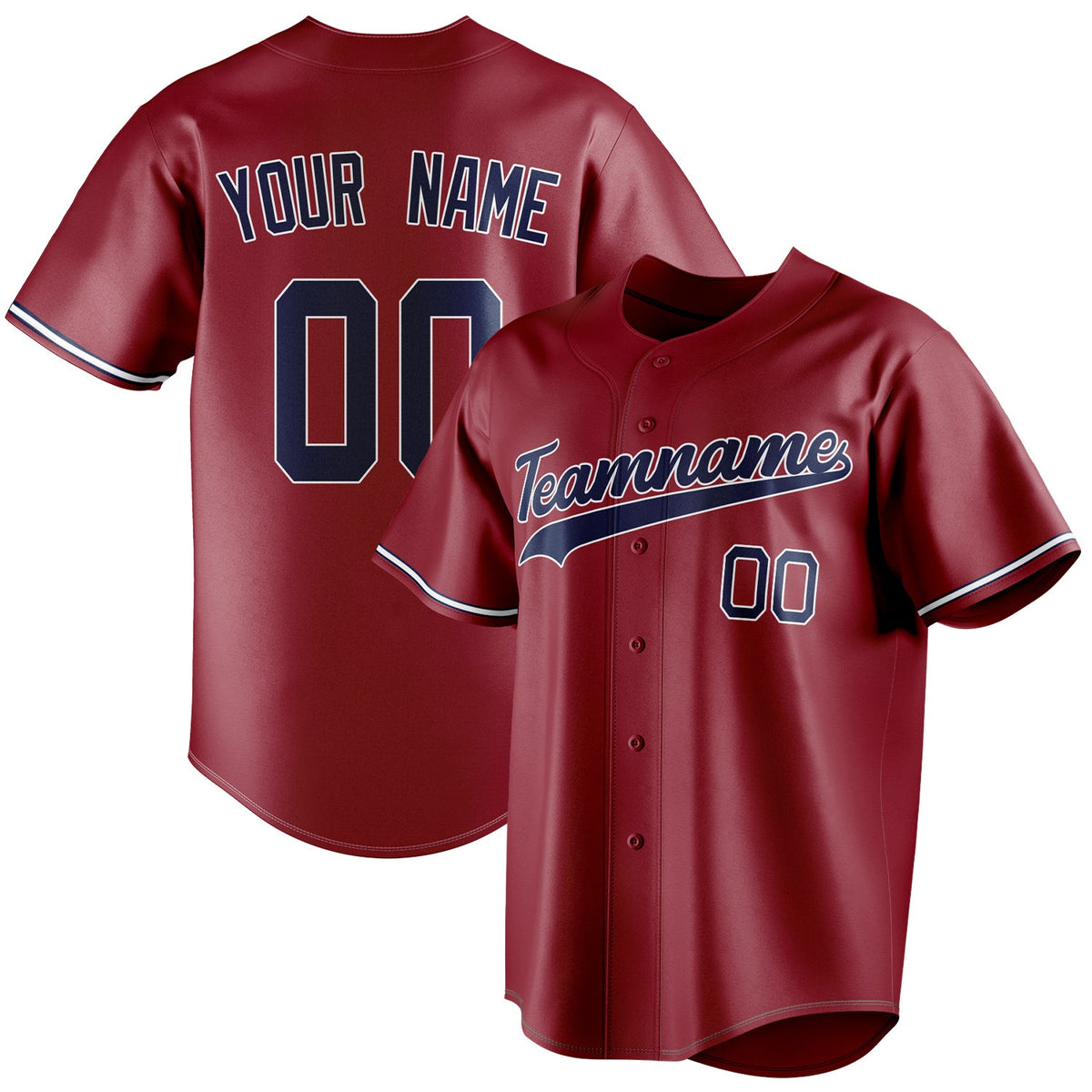 Custom Maroon & Navy Color Fan Baseball Jersey BB01240531WX475