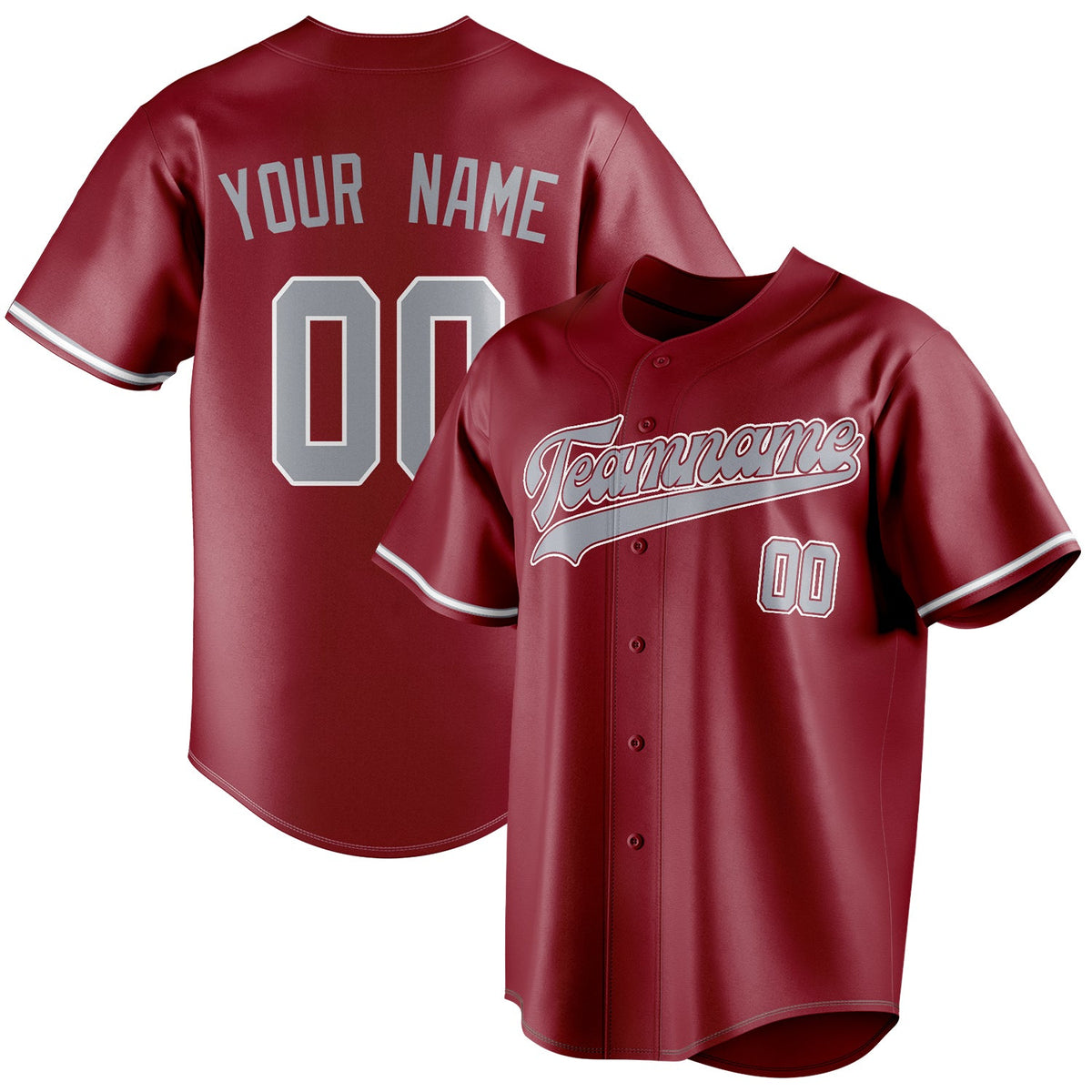 Custom Maroon & Gray Color Fan Baseball Jersey BB01240531WX477