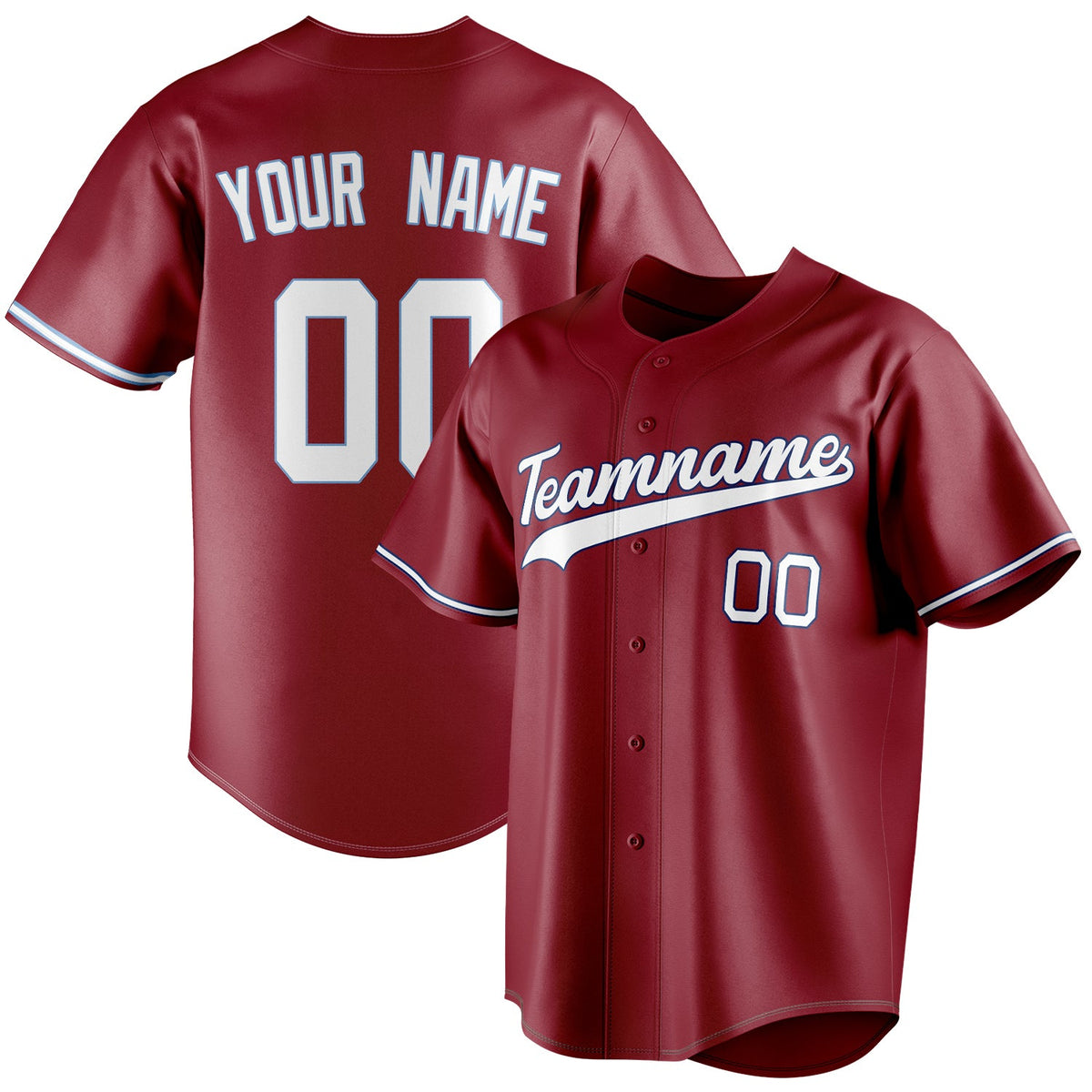 Custom Maroon & White Color Fan Baseball Jersey BB01240531WX478