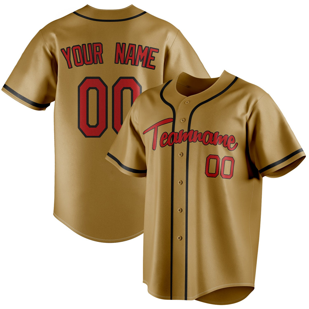 Custom Old Gold & Red Color Fan Baseball Jersey BB01240531WX534