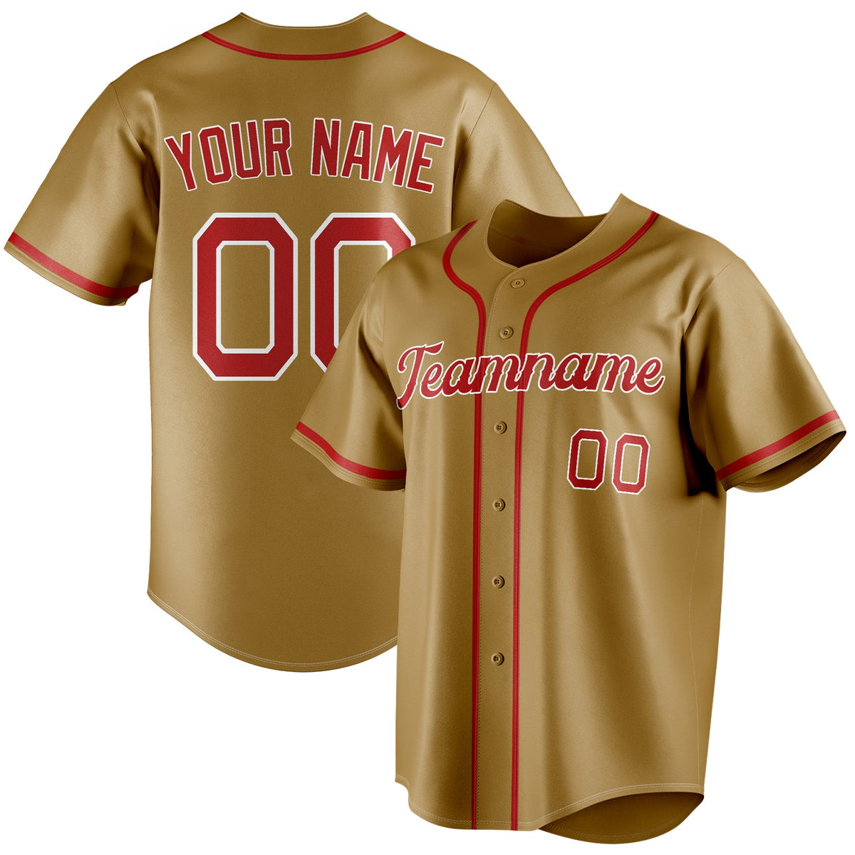 Custom Old Gold & Red Color Fan Baseball Jersey BB01240531WX535