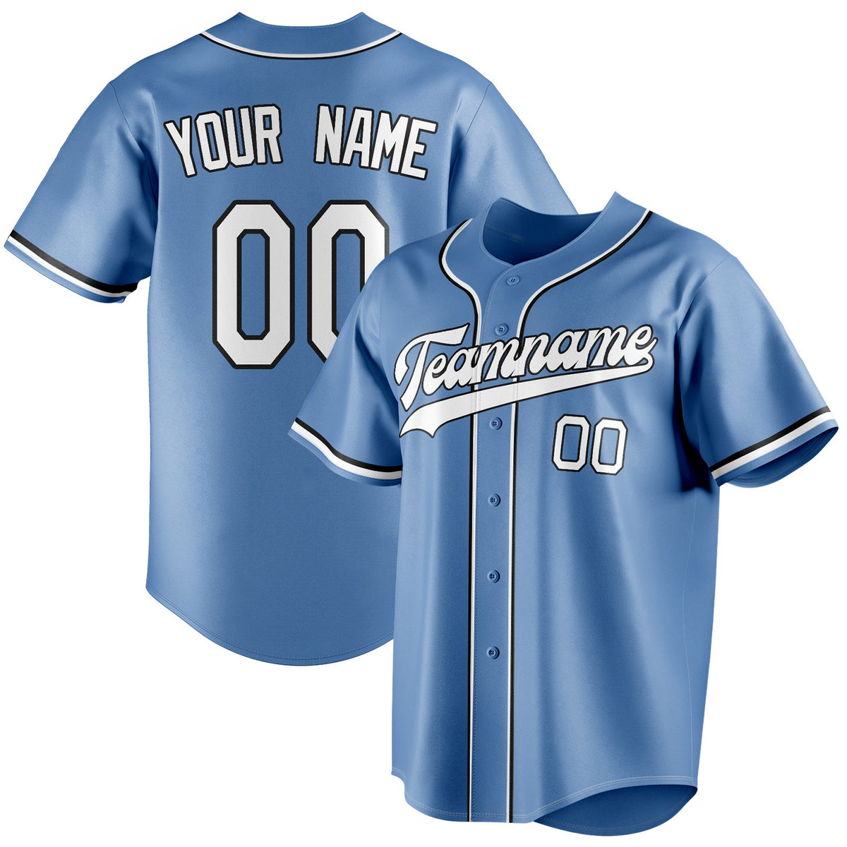 Custom Light Blue & White Color Fan Baseball Jersey BB01240531WY460