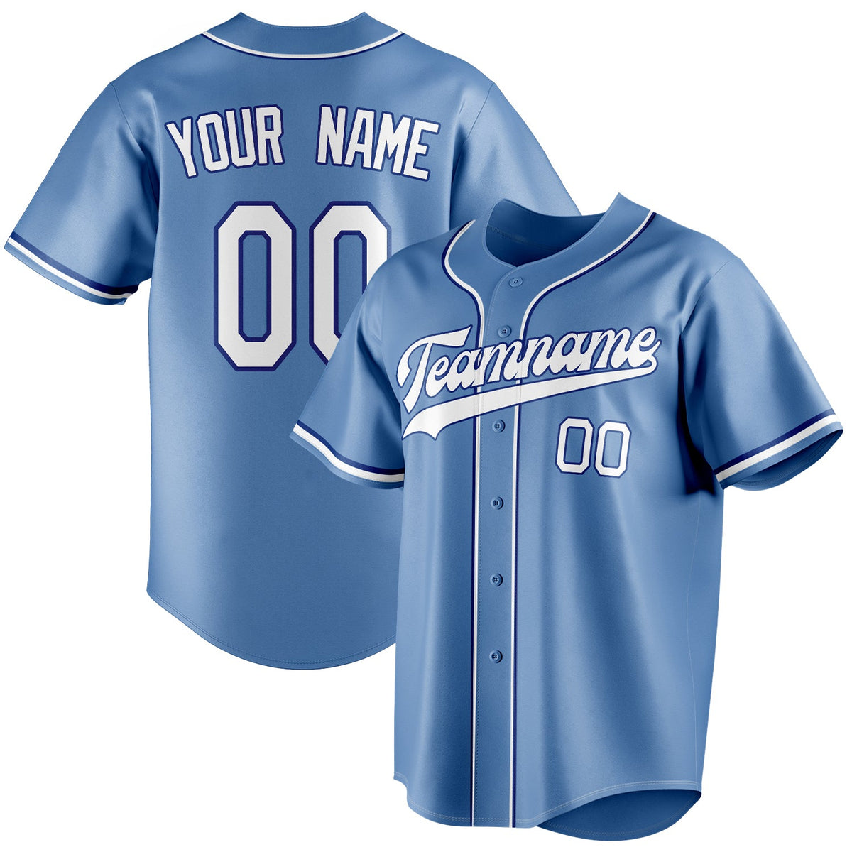 Custom Light Blue & White Color Fan Baseball Jersey BB01240531WY468