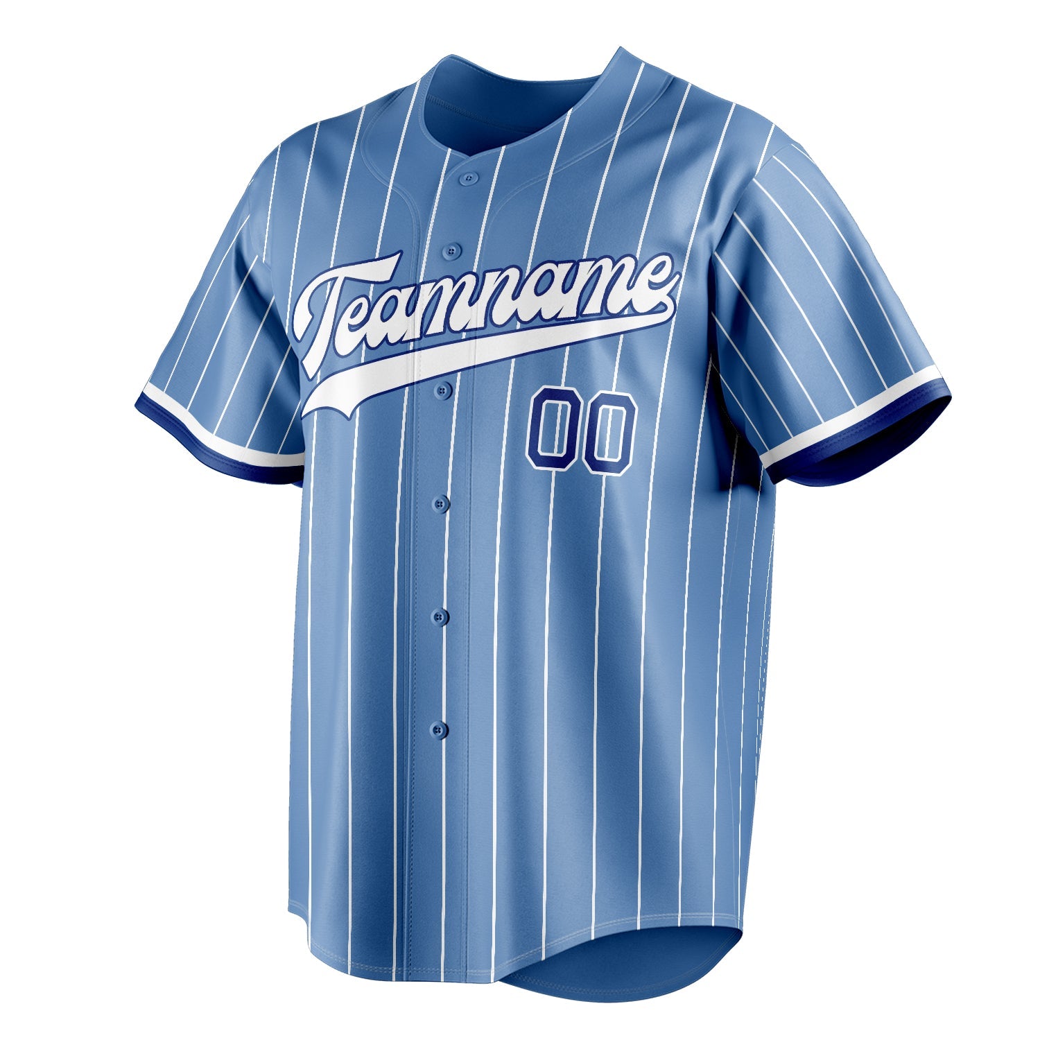 Custom Light Blue & White White Pinstripe Fan Baseball Jersey BB01240531WY471