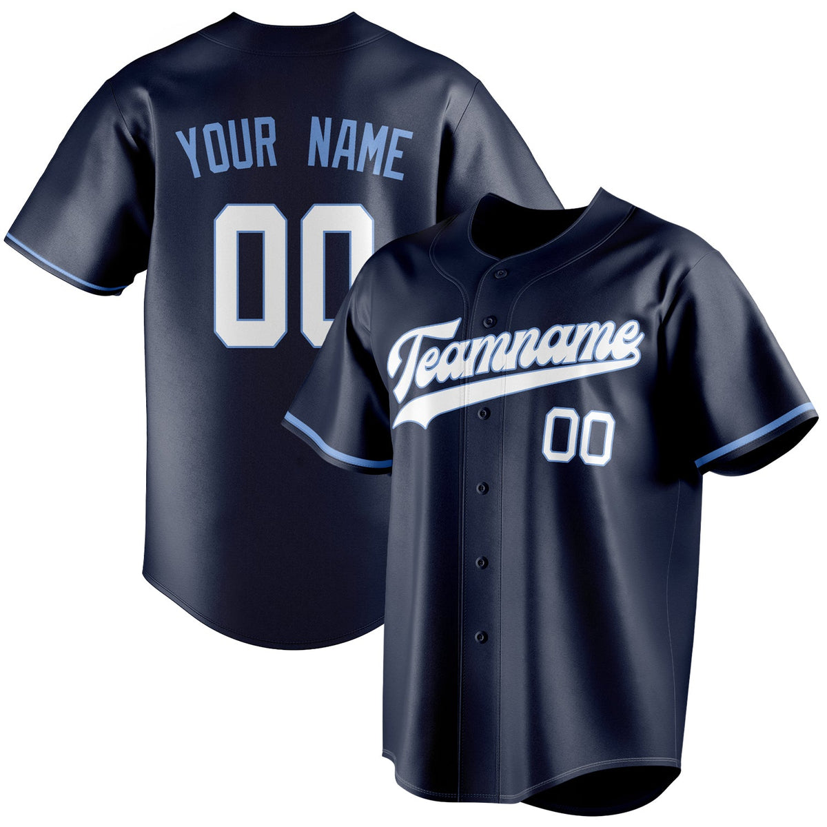 Custom Navy & White Color Fan Baseball Jersey BB01240531WY481