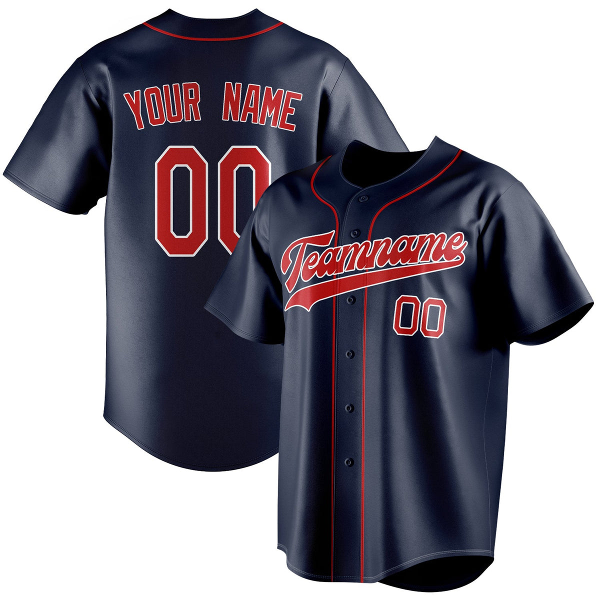 Custom Navy & Red Color Fan Baseball Jersey BB01240531WY487