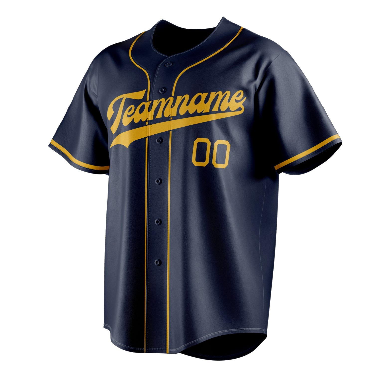 Custom Navy & Gold Color Fan Baseball Jersey BB01240531WY491