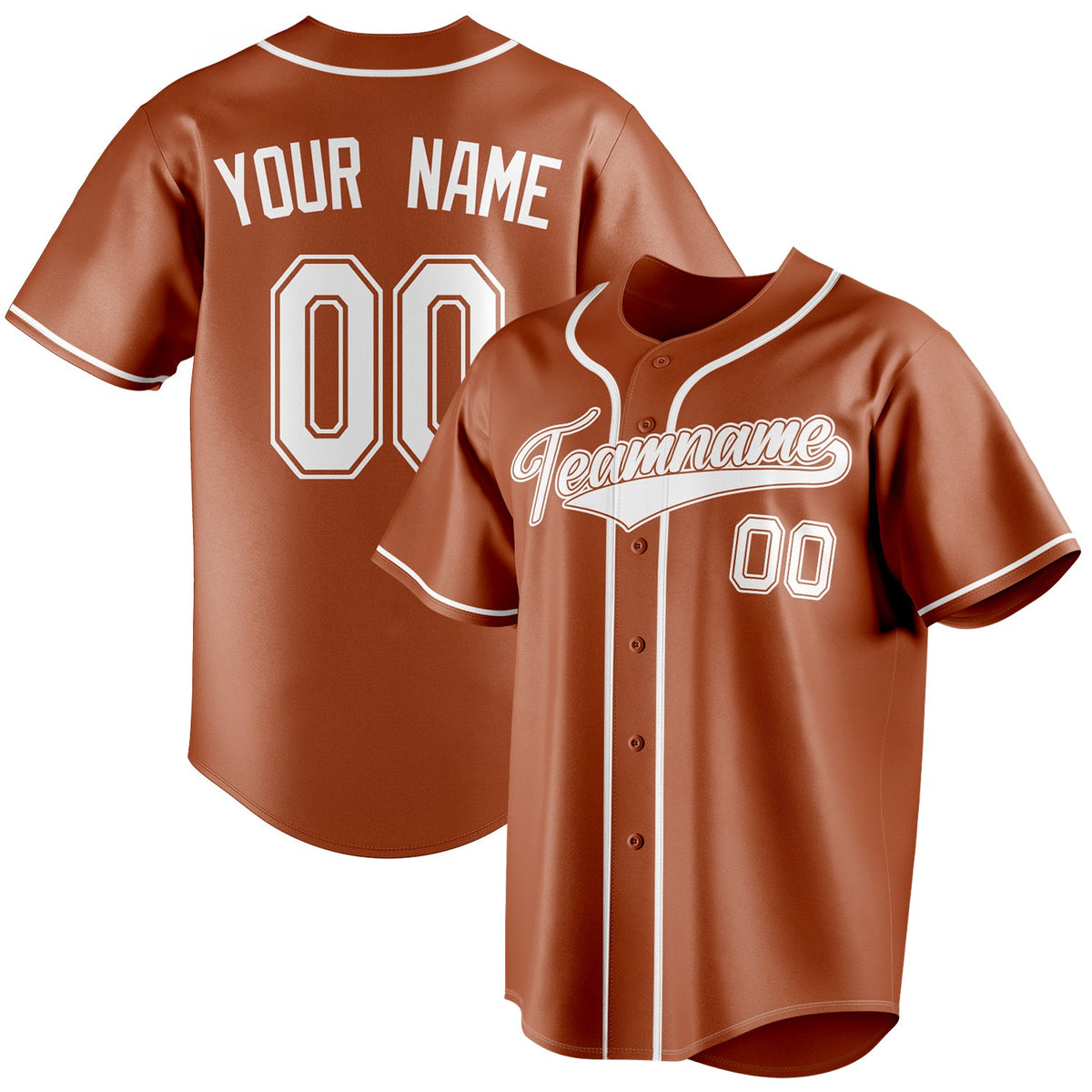 Custom Texas Orange & White Color Fan Baseball Jersey BB01240531WY540