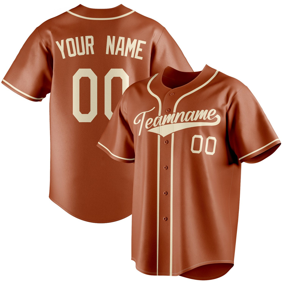 Custom Texas Orange & Cream Color Fan Baseball Jersey BB01240531WY546