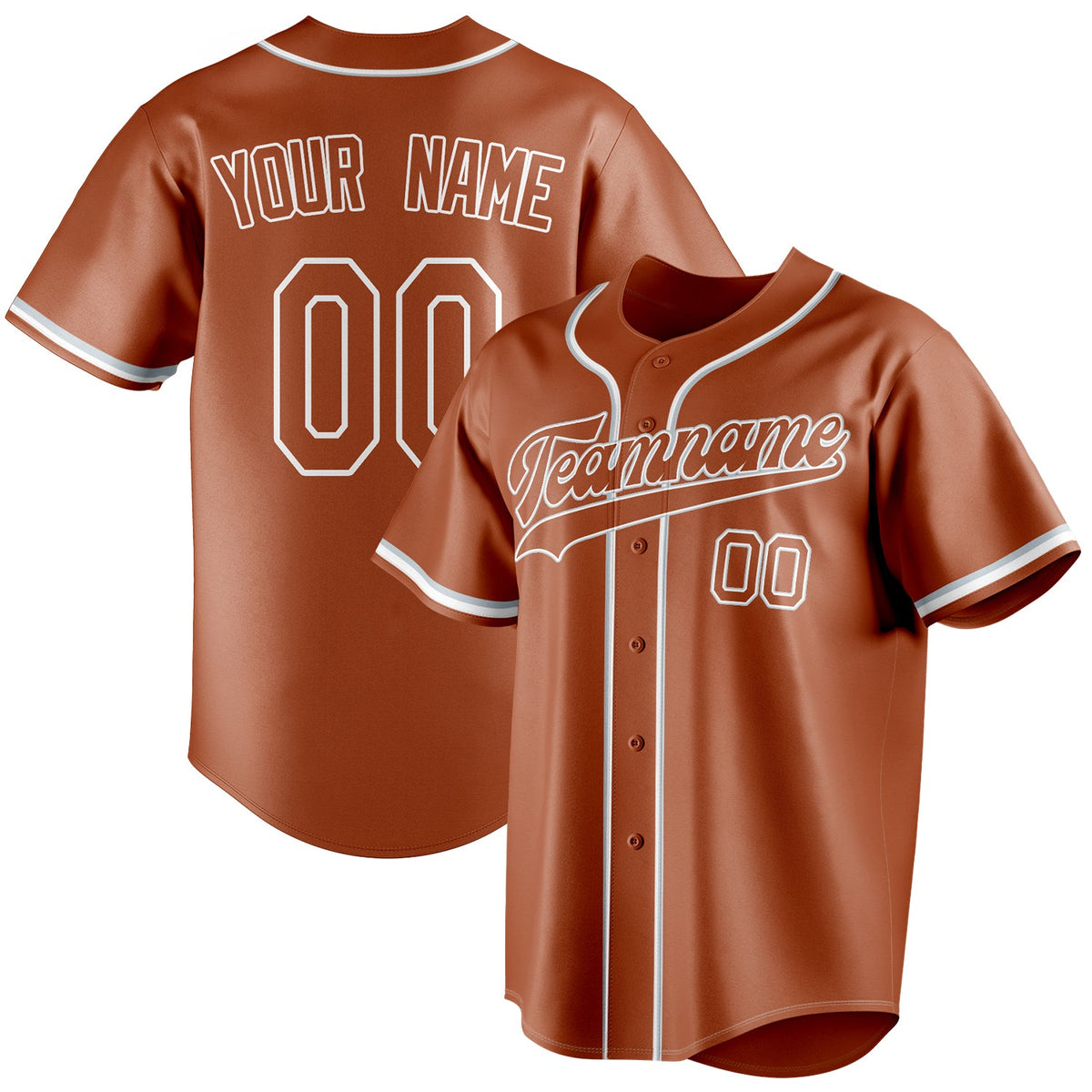 Custom Texas Orange & White Color Fan Baseball Jersey BB01240531WY547