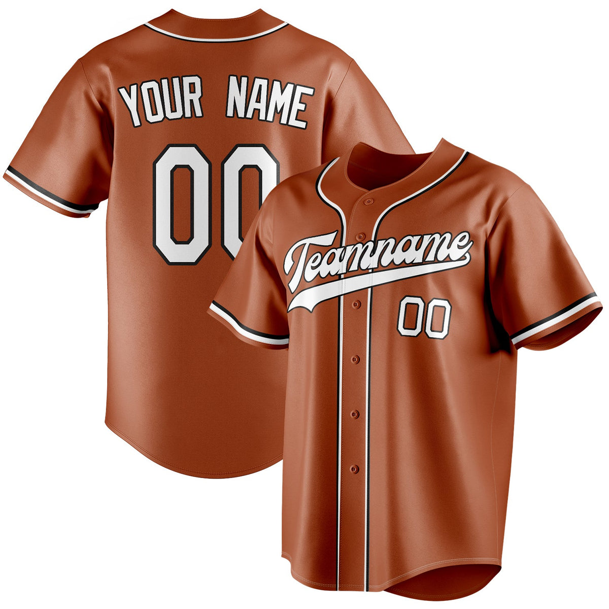 Custom Texas Orange & White Color Fan Baseball Jersey BB01240531WY550