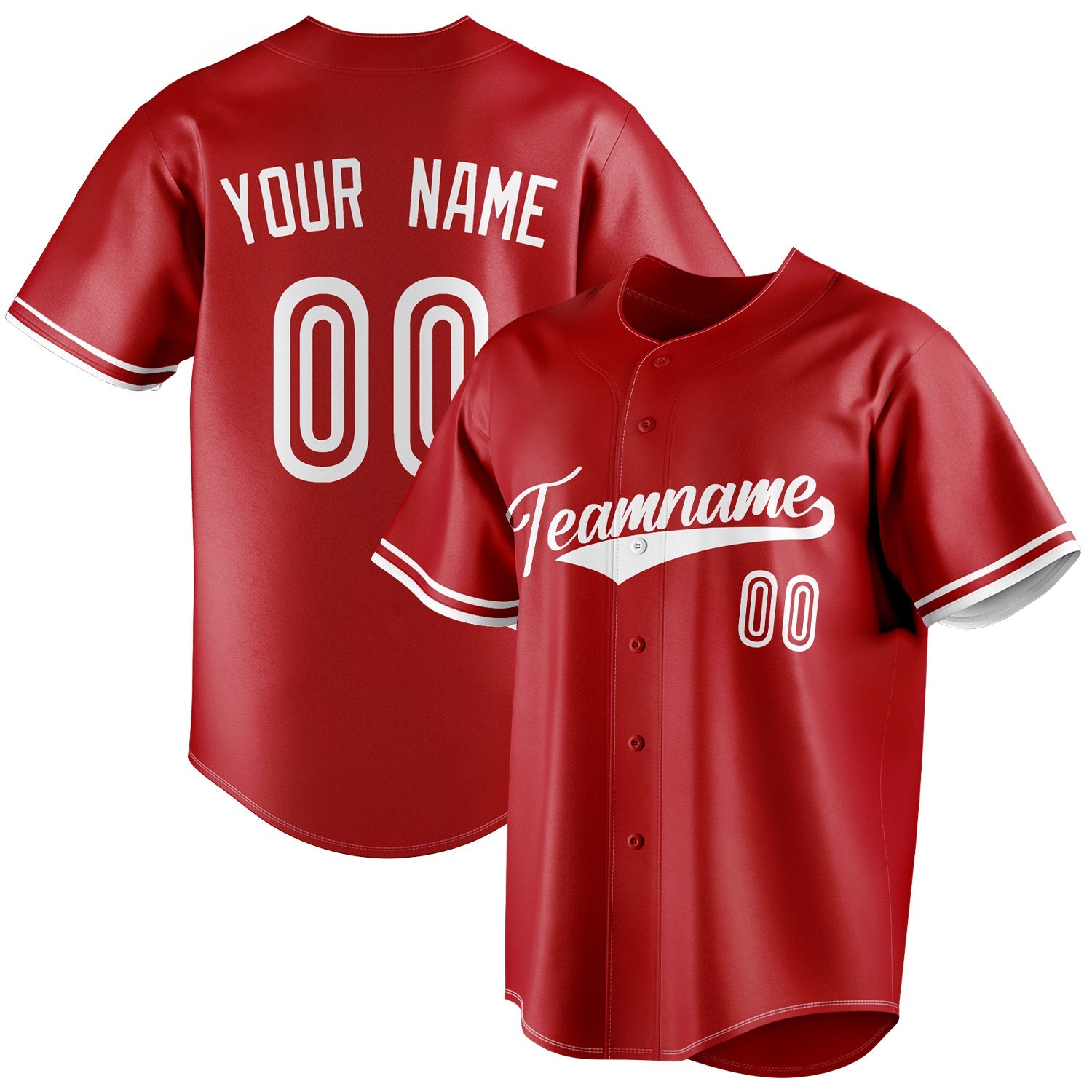 Custom Red & White Color Fan Baseball Jersey BB01240531XJ409