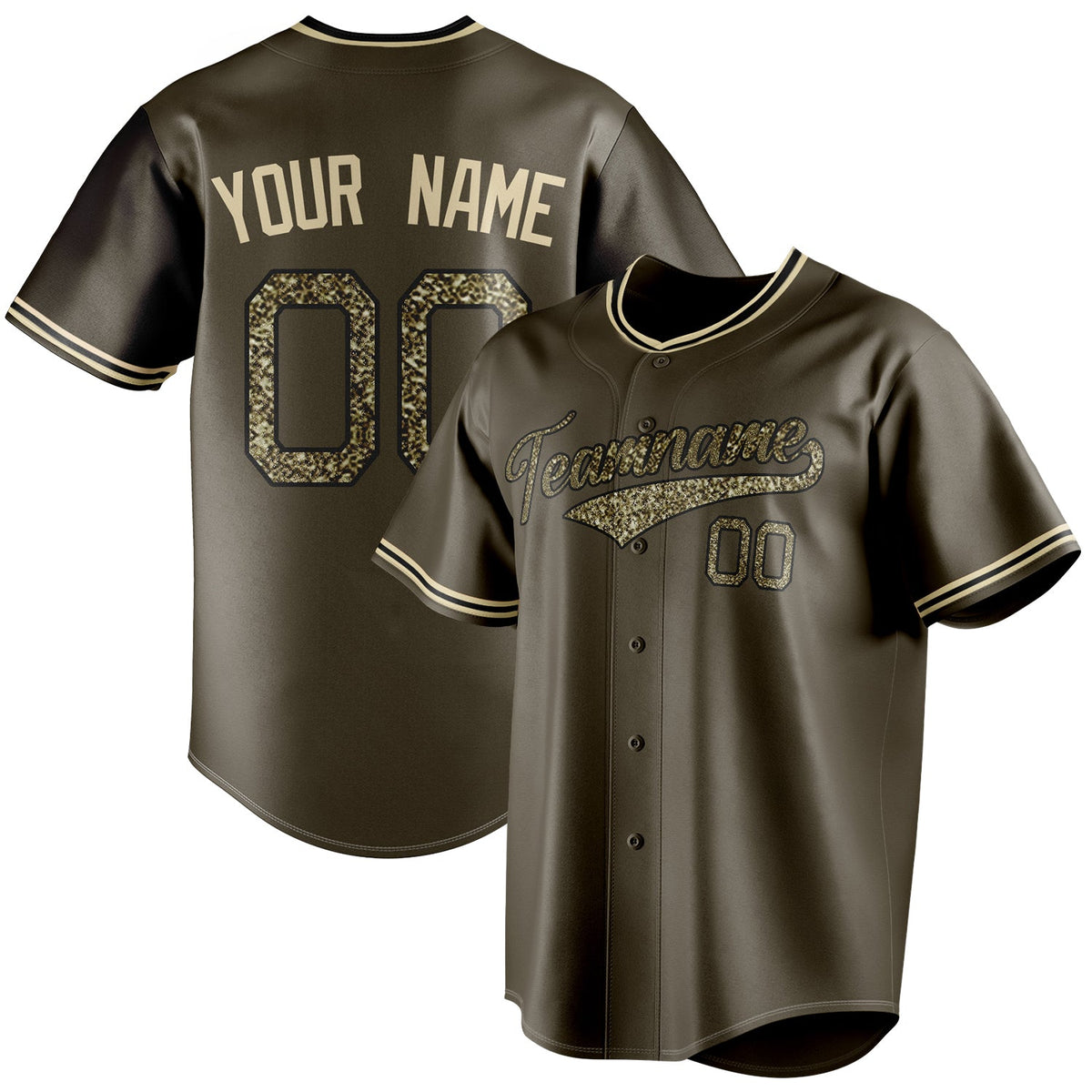 Custom Olive & Camo Color Fan Baseball Jersey BB01240531YX384