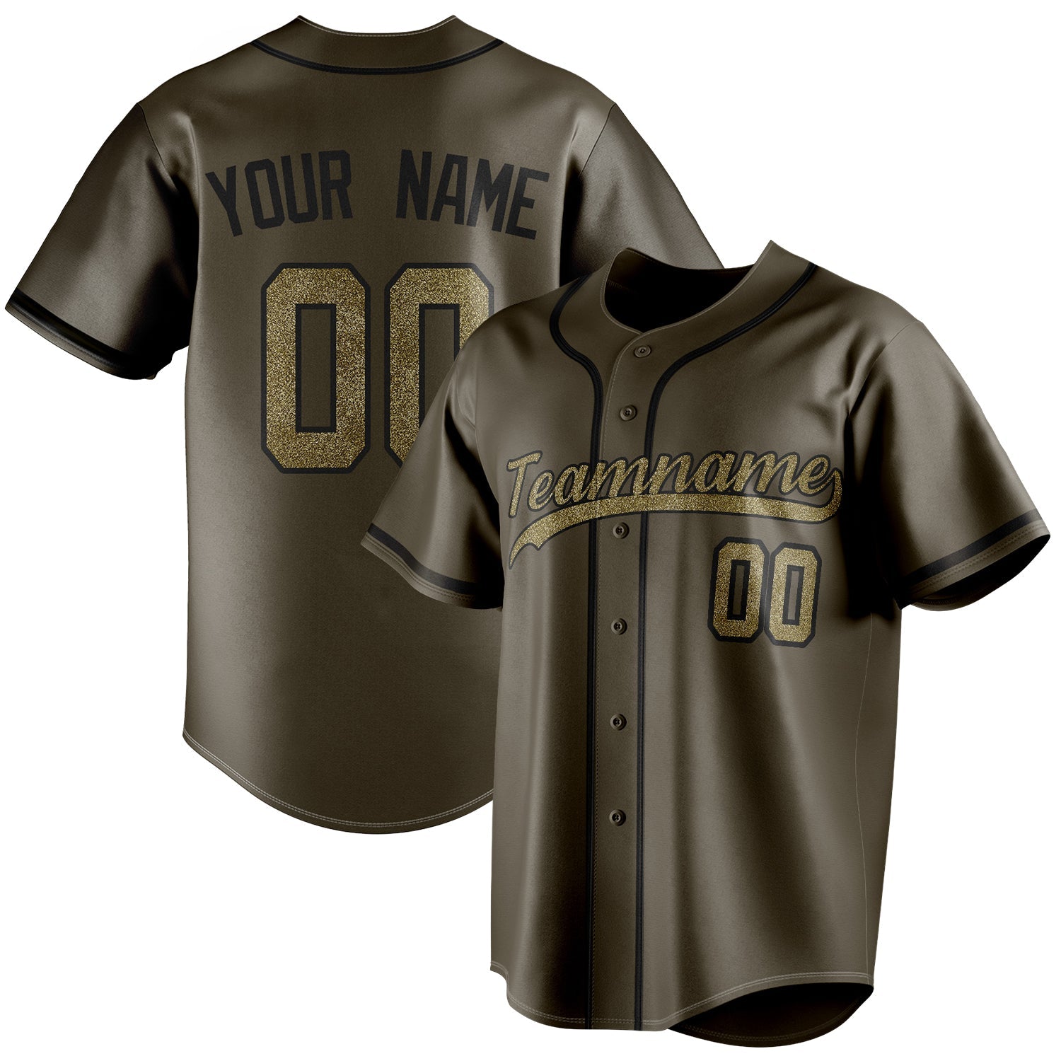 Custom Olive & Camo Color Fan Baseball Jersey BB01240531YX396