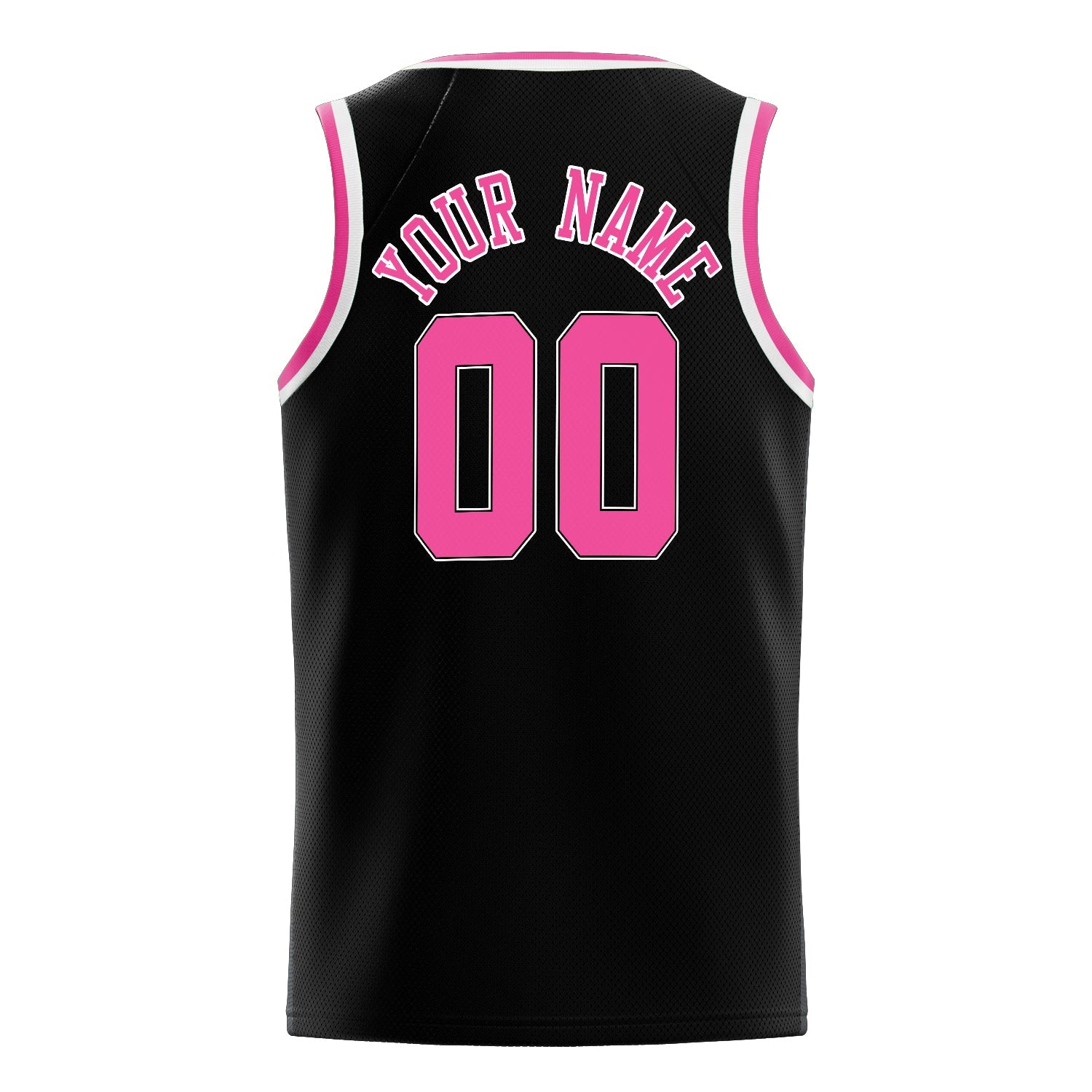 Custom Black Pink Solid-Color Basketball Jersey