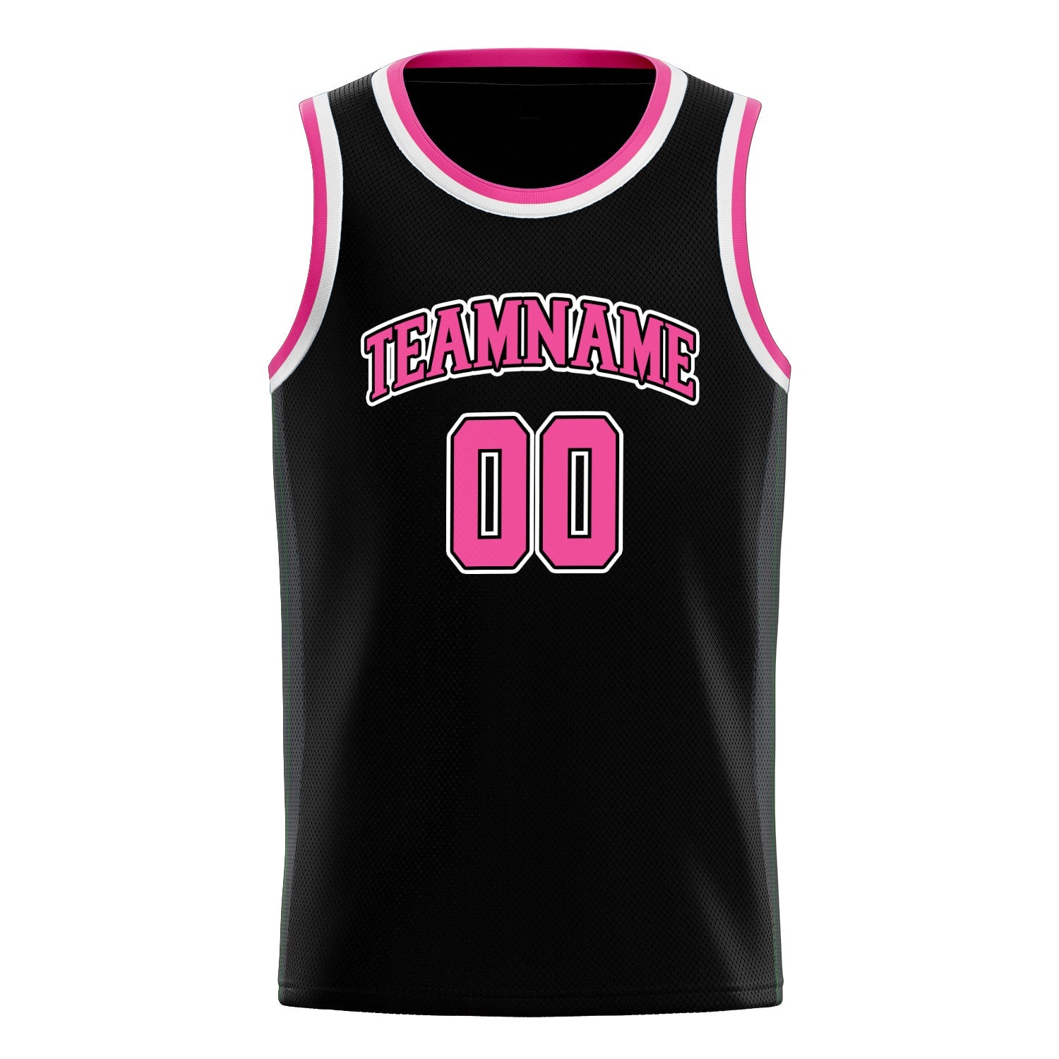 Custom Black Pink Solid-Color Basketball Jersey