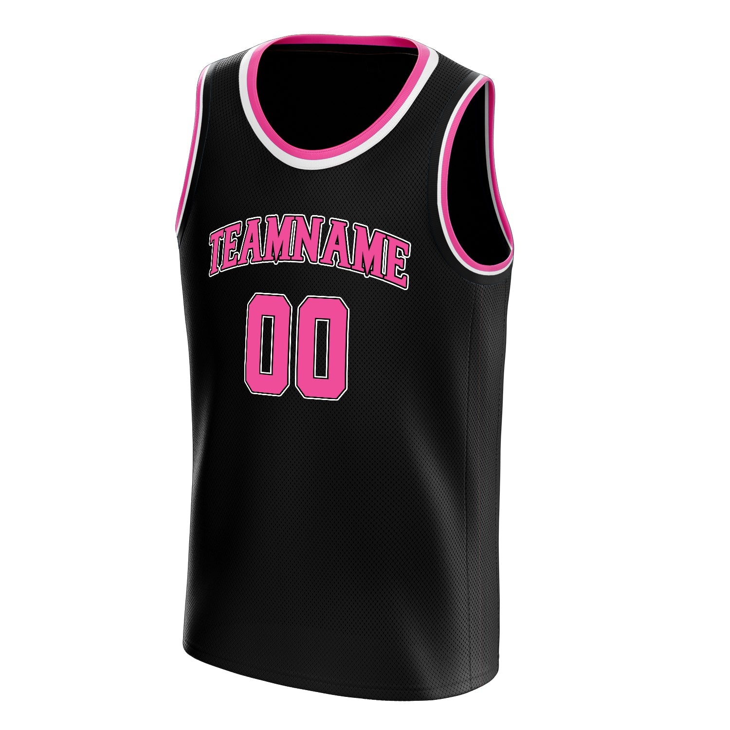 Custom Black Pink Solid-Color Basketball Jersey