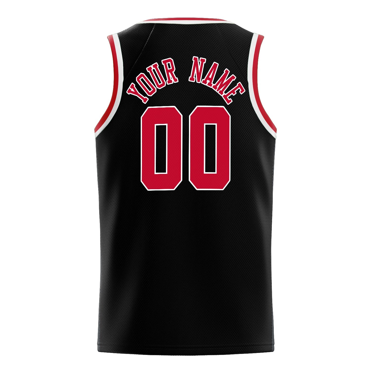 Custom Black Red Solid-Color Basketball Jersey