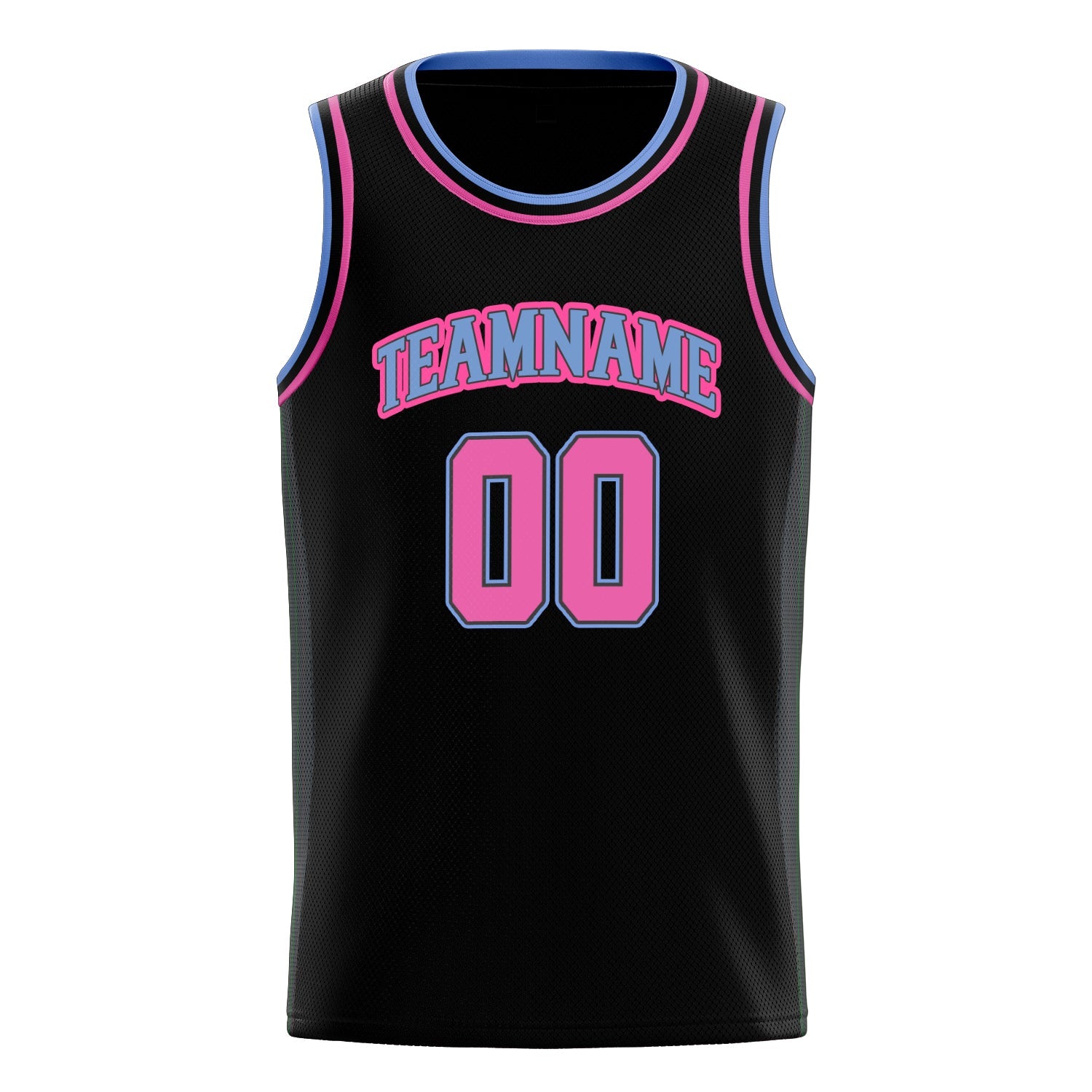 Custom Black Pink Solid-Color Basketball Jersey