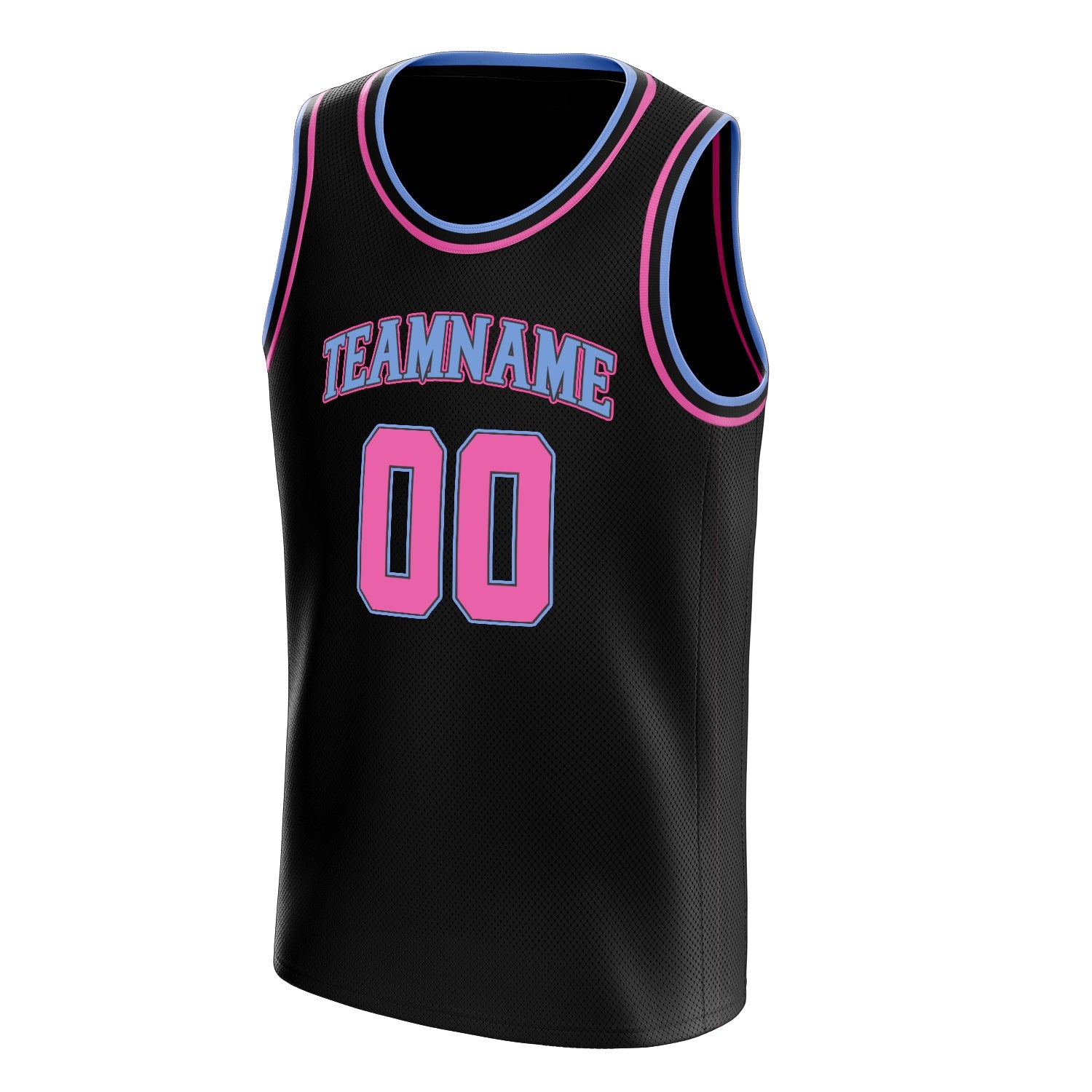 Custom Black Pink Solid-Color Basketball Jersey