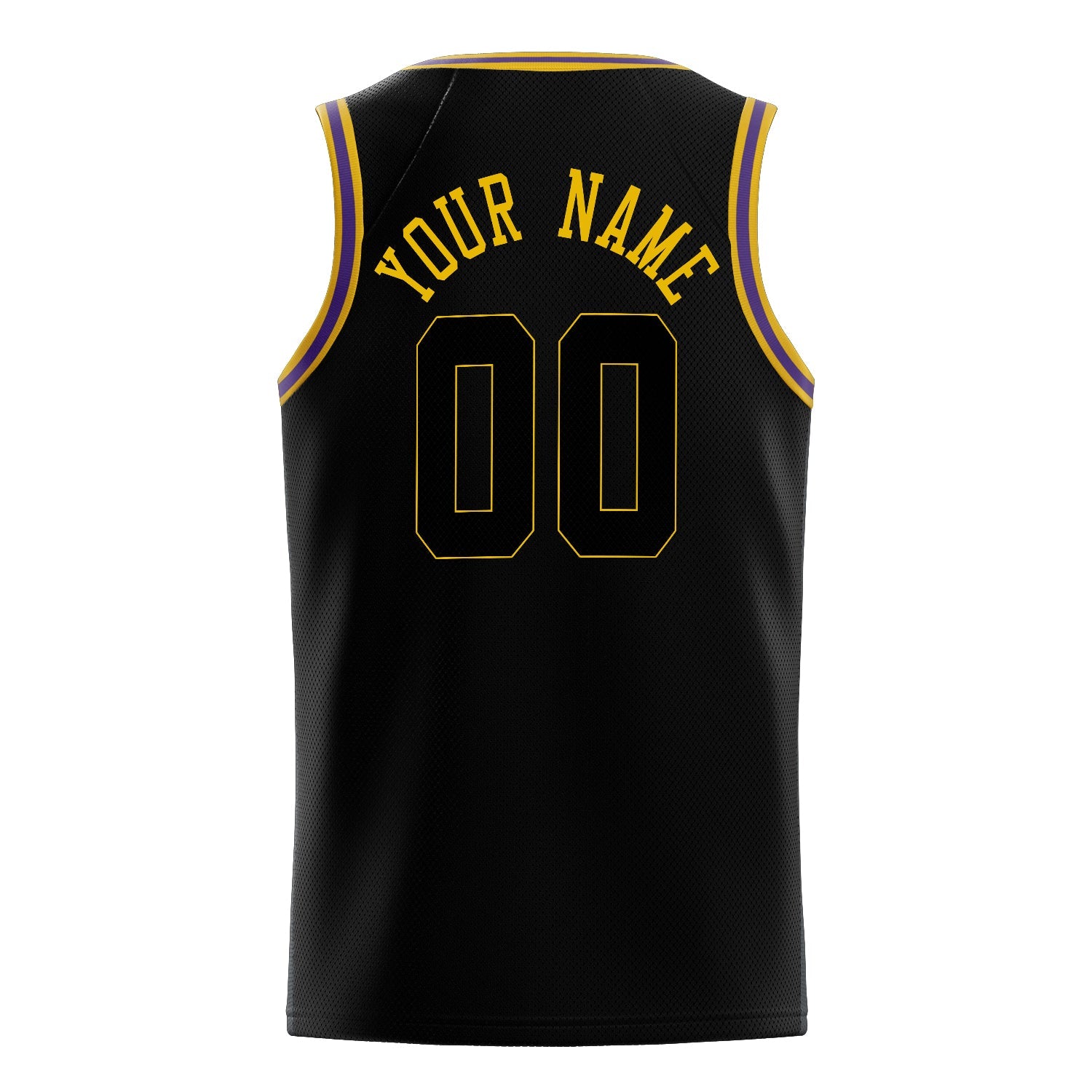 Custom Black Gold Solid-Color Basketball Jersey