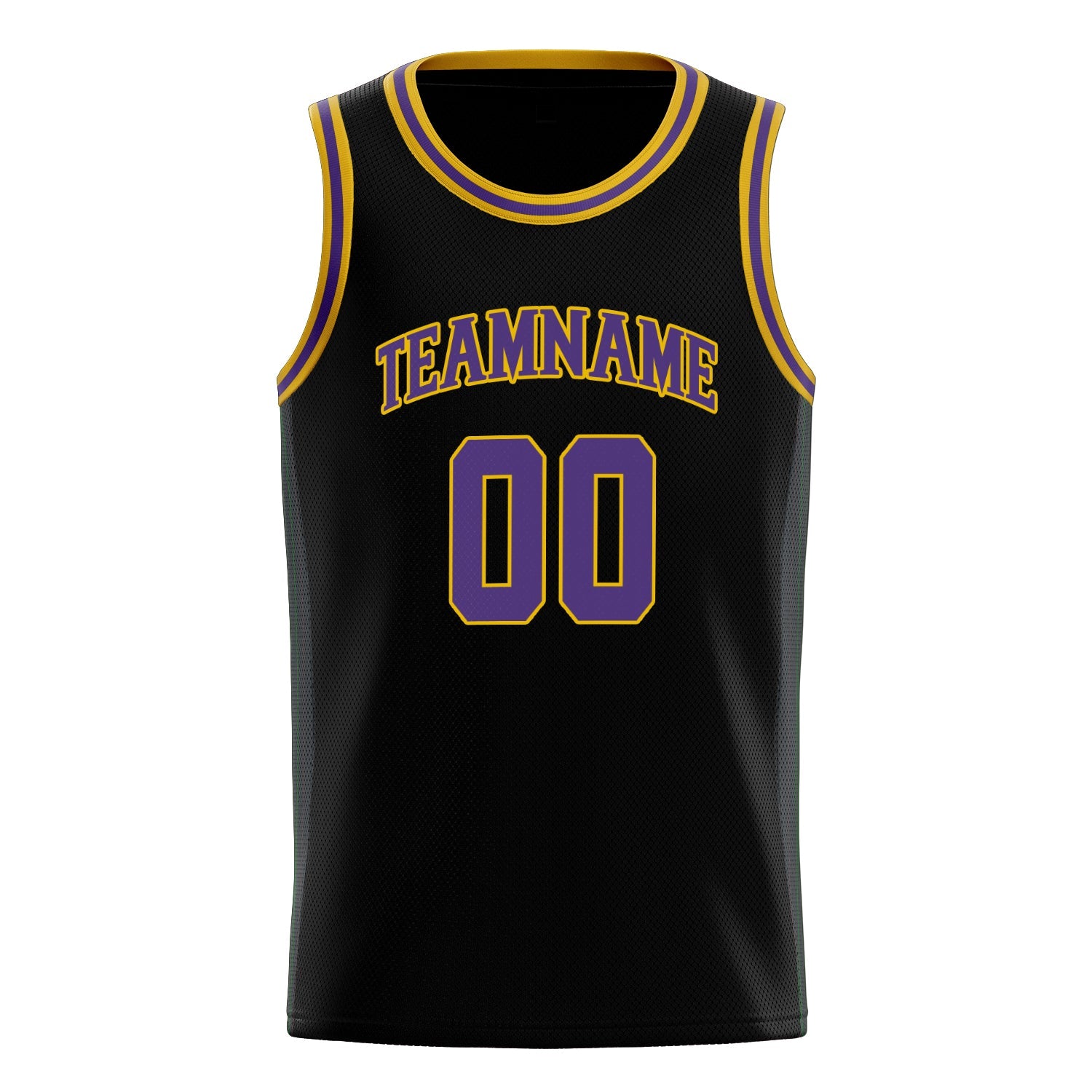 Custom Black Purple Solid-Color Basketball Jersey
