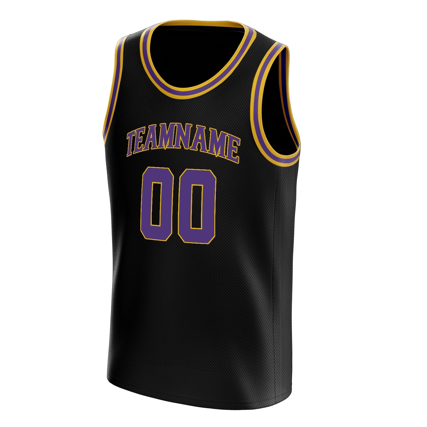 Custom Black Purple Solid-Color Basketball Jersey